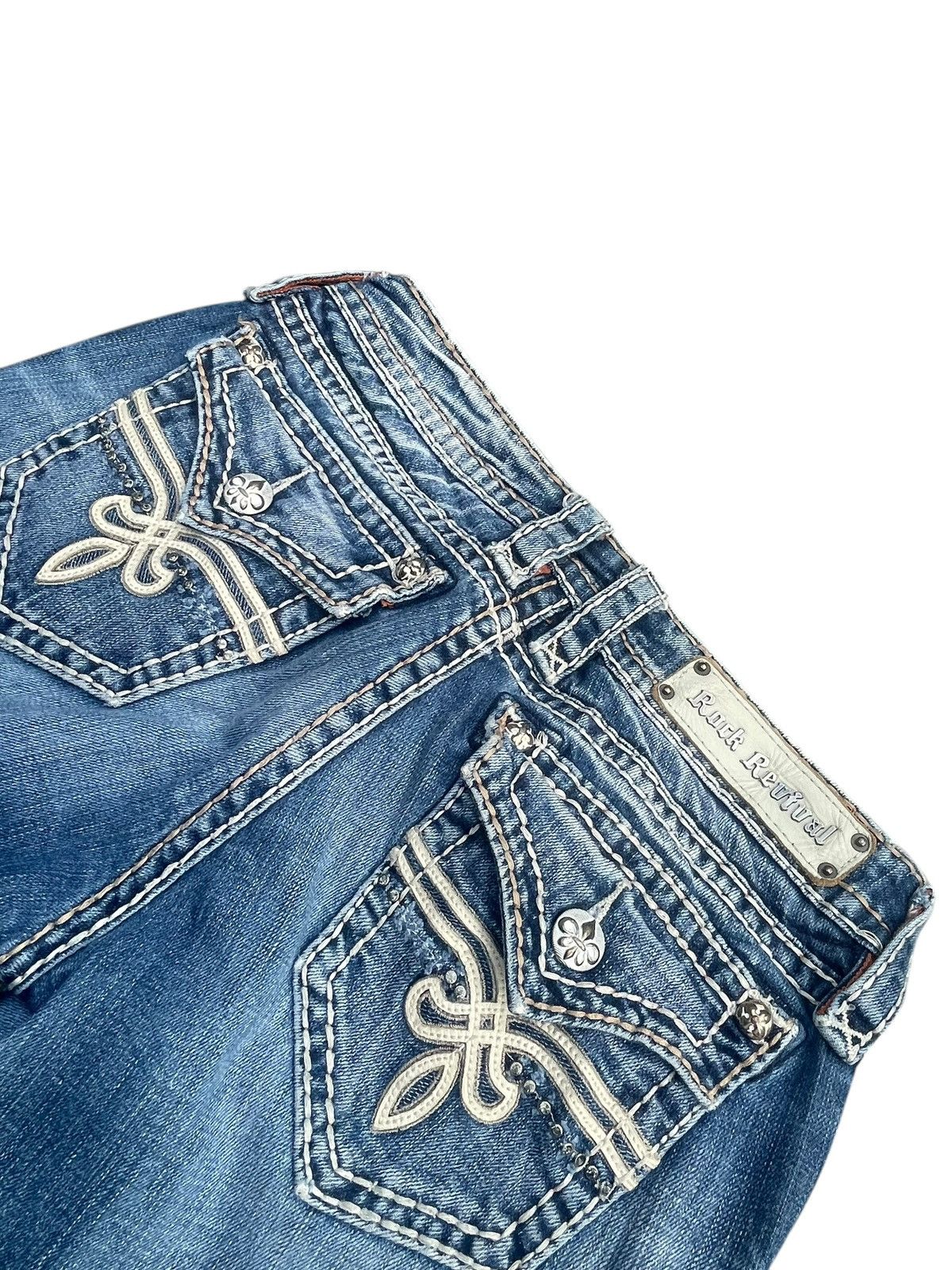 Rock Revival Rock Revival Penny Bootcut Distresed Jeans Size 30" / US 8 / IT 44 - 14 Thumbnail