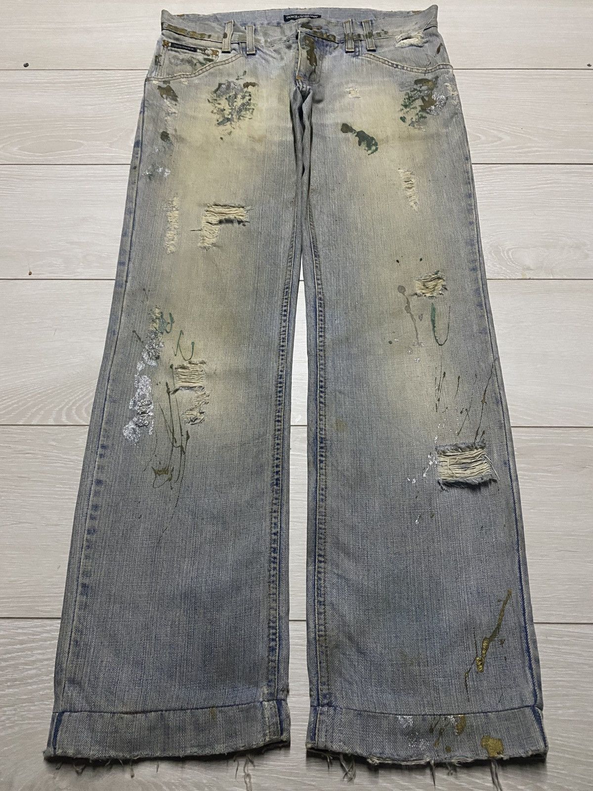 Dolce & Gabbana Dolce & Gabbana Mud Wash Paints Splatter Distressed Jeans Size US 34 / EU 50 - 1 Thumbnail