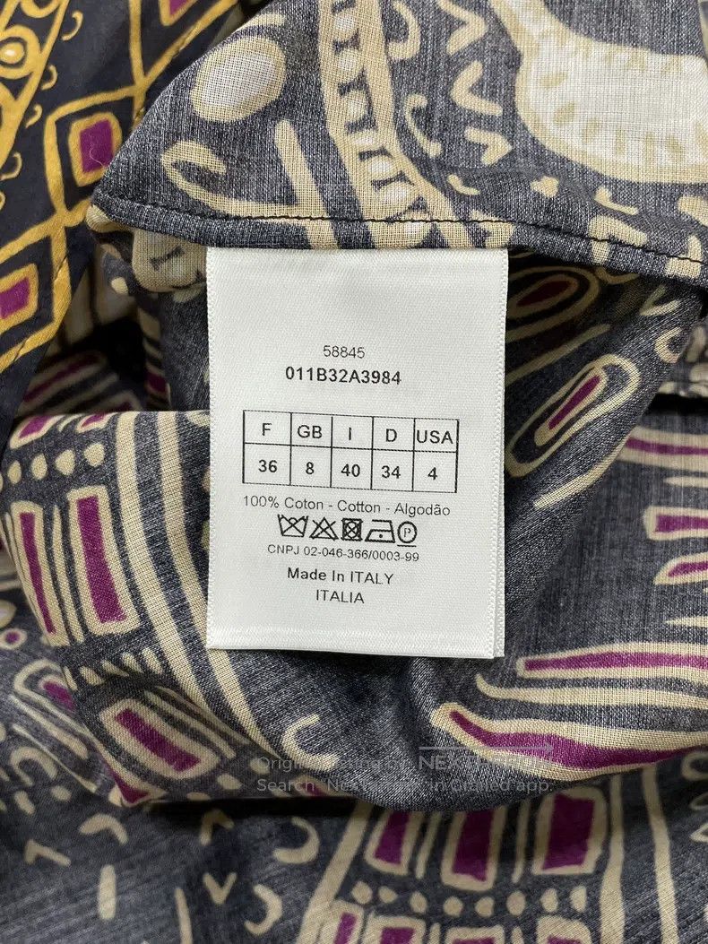 Dior Dior African graffiti blue-brown shirt Size XS / US 0-2 / IT 36-38 - 5 Thumbnail