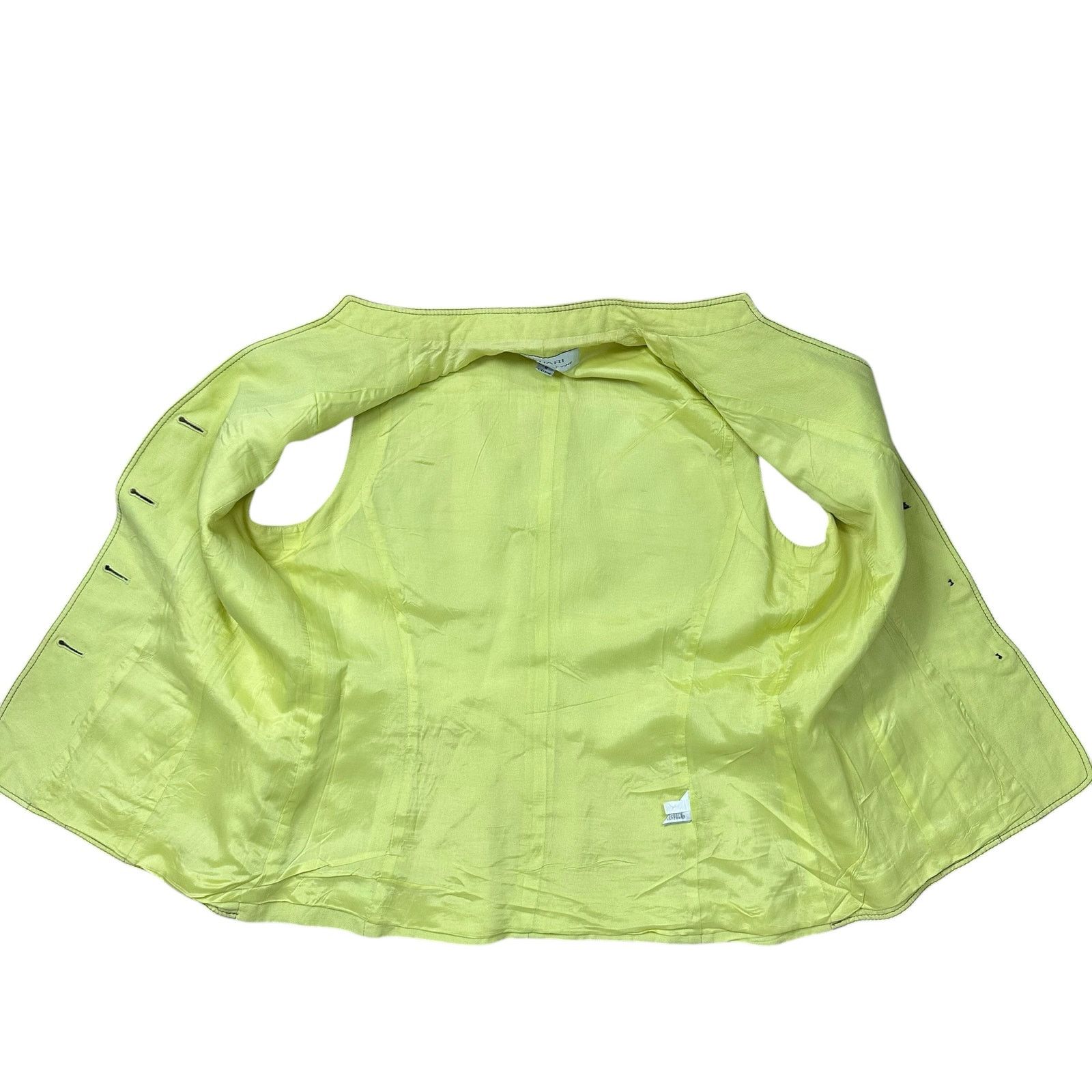 Elie Tahari Tahari Linen Blend Lime Green Belted Pocket Vest Size 8 Size M / US 6-8 / IT 42-44 - 4 Thumbnail