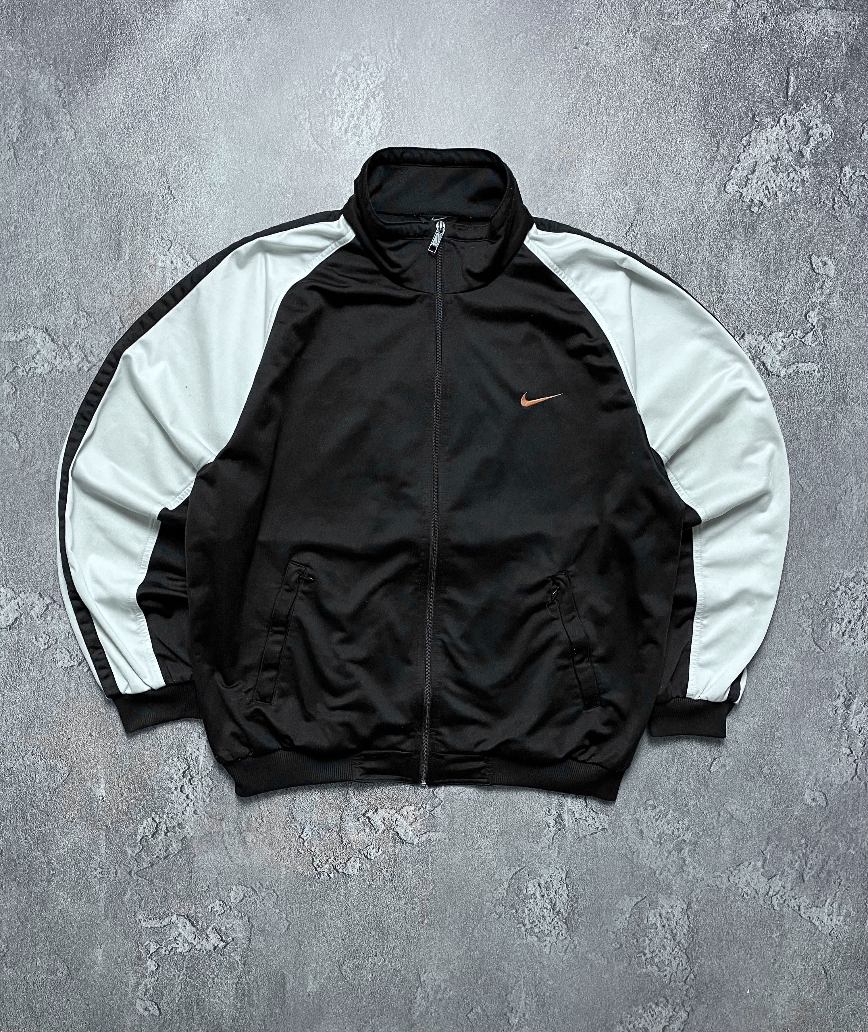 Nike 90x Vintage Nike Track Jacket Zip Hoodie Big Swoosh Logo L Size US L / EU 52-54 / 3 - 1 Thumbnail