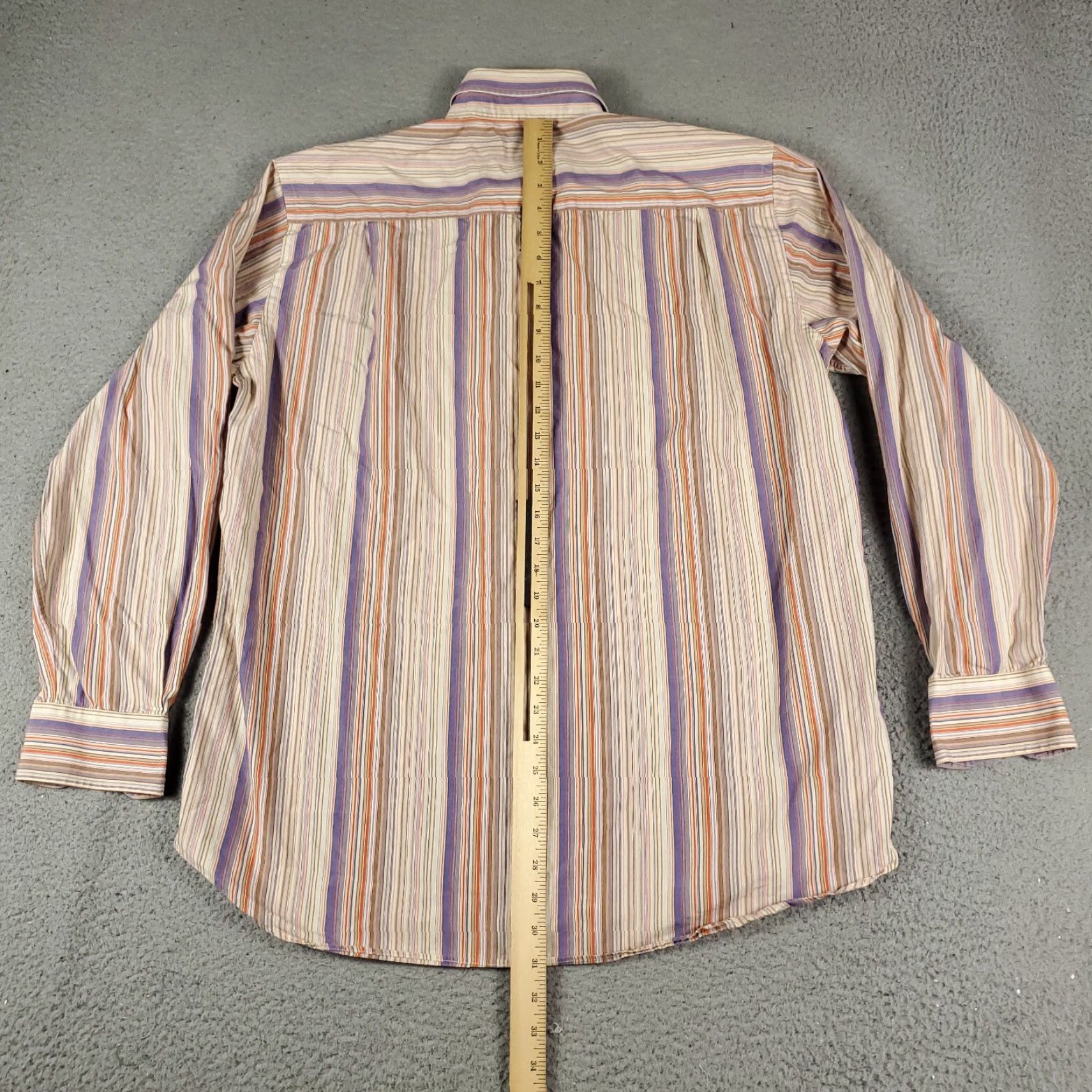 Paul & Shark Paul & Shark Button-Up Shirt Mens Large Beige Purple Striped Long Sleeve Collared Size US L / EU 52-54 / 3 - 3 Thumbnail
