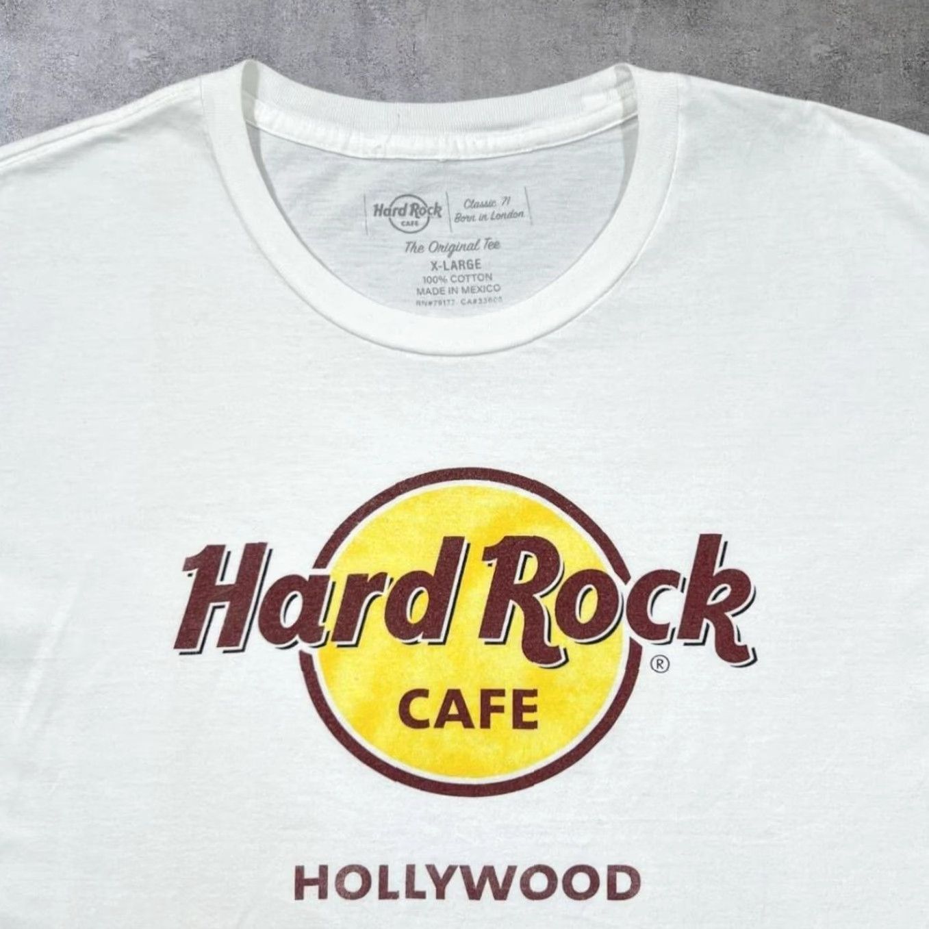Hard Rock Cafe Hard Rock Cafe Hollywood Classic Souvenir Logo Spellout Graphic T-Shirt XL Men White Size US XL / EU 56 / 4 - 2 Thumbnail
