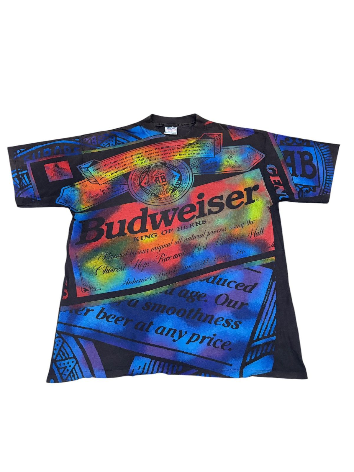 Budweiser × Vintage Vintage 90’s Budweiser AOP Tshirt Size US XL / EU 56 / 4 - 1 Thumbnail