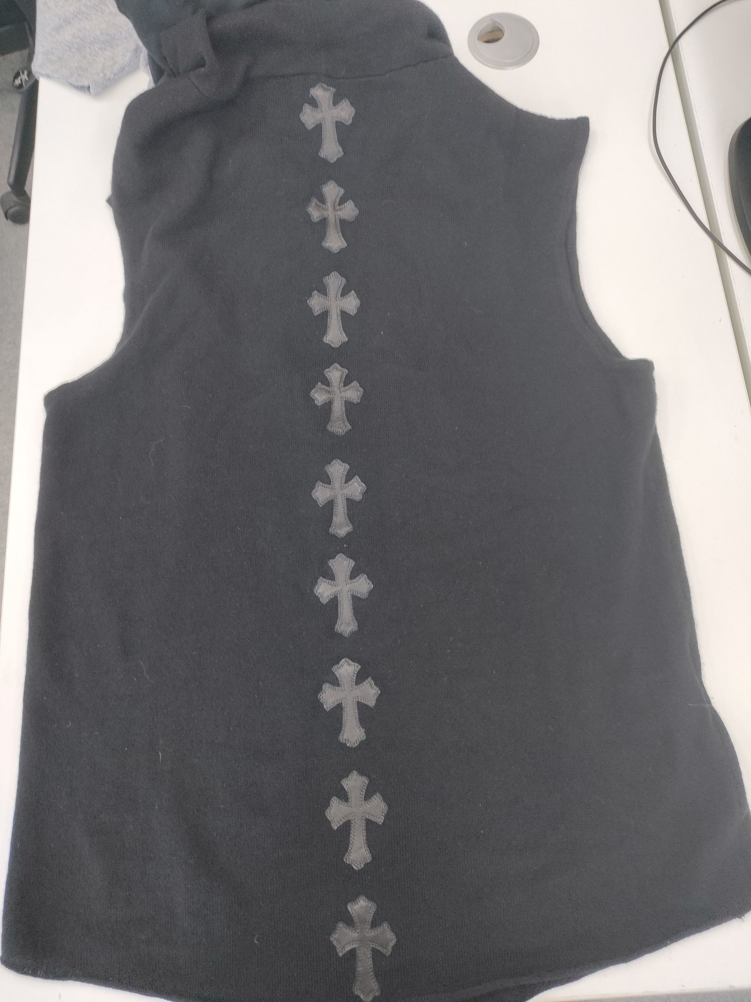 Chrome Hearts Chrome Hearts Black Cross Patch Cashmere Hooded Vest Jacket Size US L / EU 52-54 / 3 - 8 Thumbnail