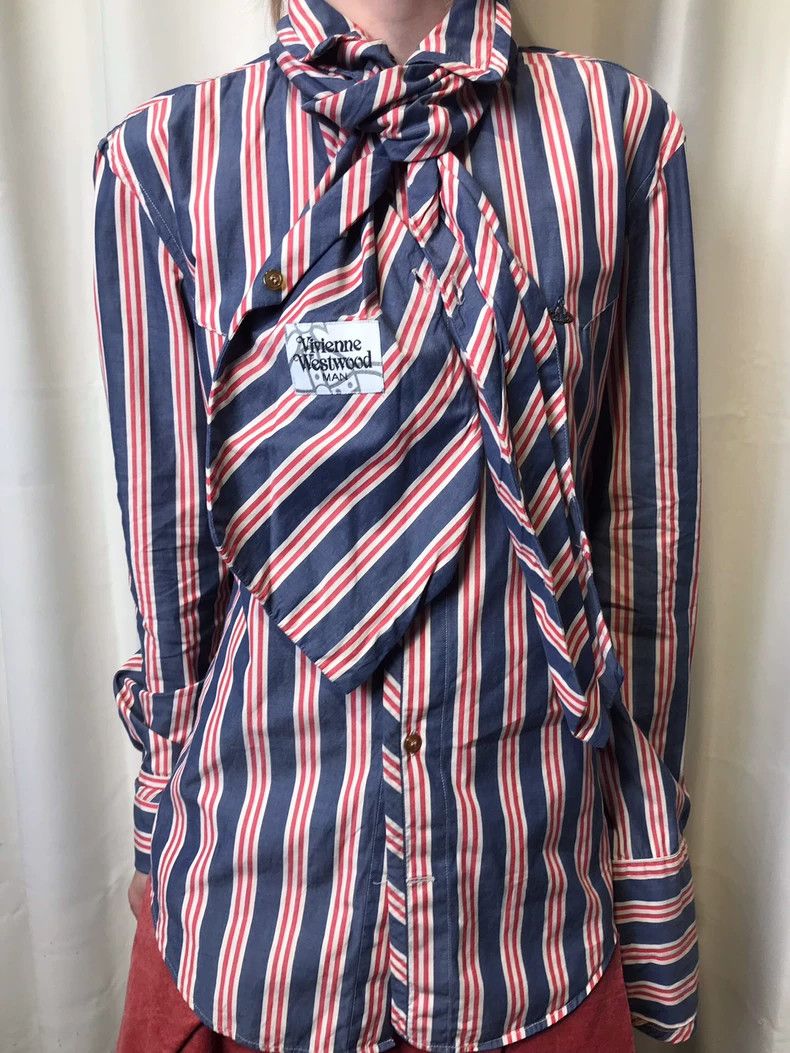 Vivienne Westwood Vivienne Westwood Striped striped tie shirt Size M / US 6-8 / IT 42-44 - 1 Thumbnail