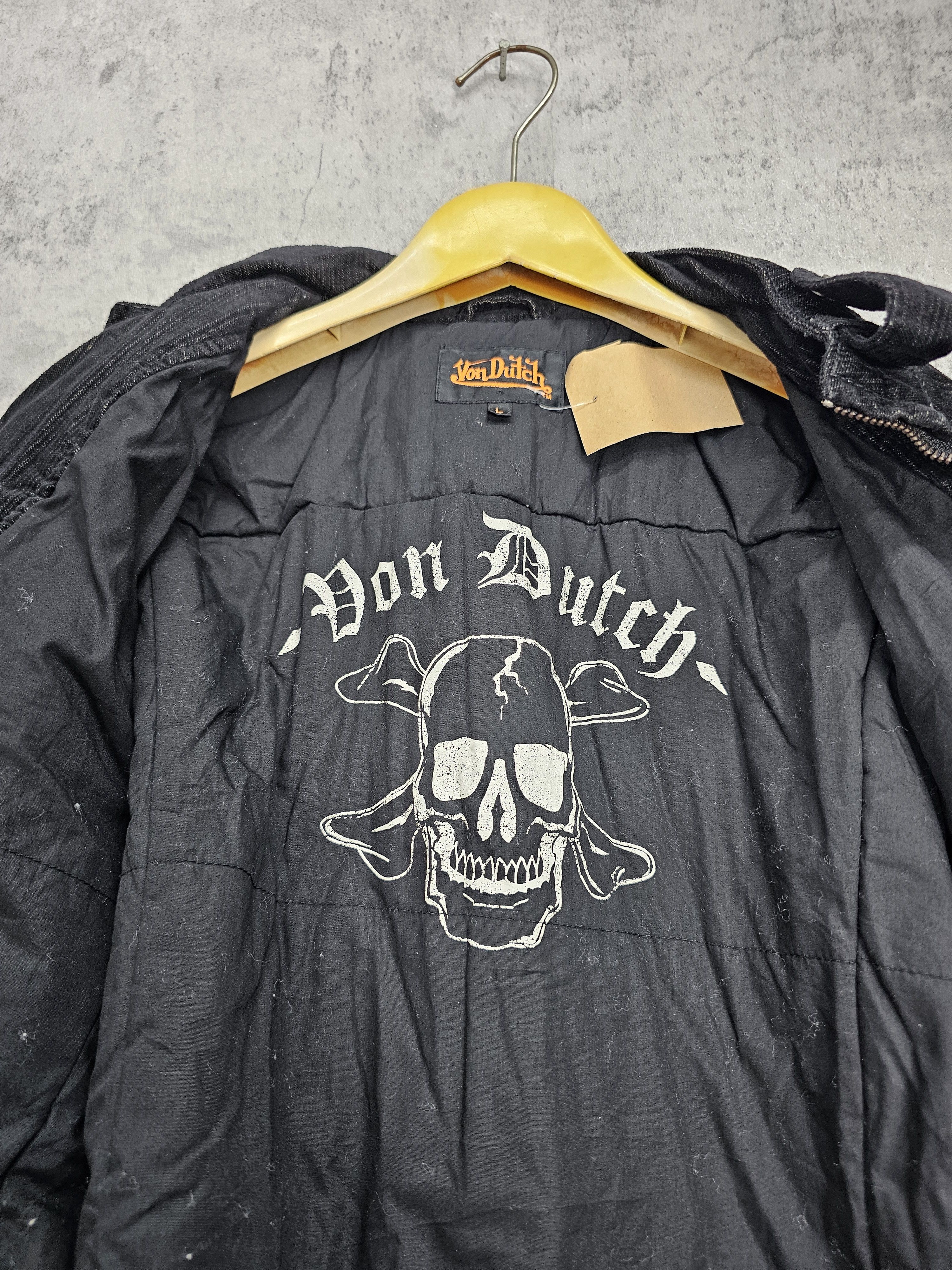 Other VON DUTCH Skull Corduroy Biker Motorcycles Jacket J0079 Size US M / EU 48-50 / 2 - 3 Thumbnail