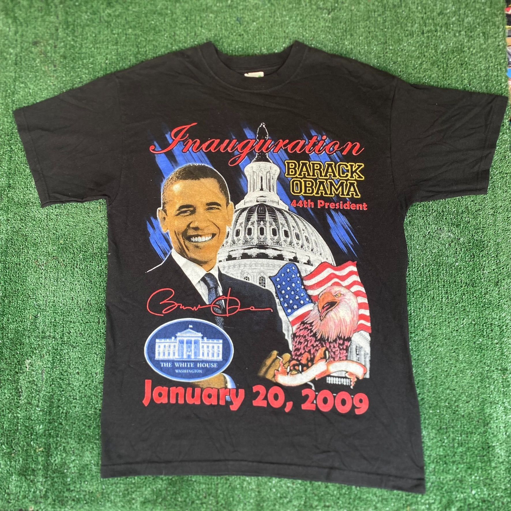 Anvil Vintage Y2K Barack Obama Shirt Inauguration USA President Te Size US L / EU 52-54 / 3 - 1 Thumbnail