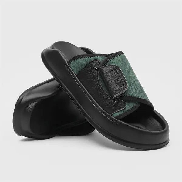 Other Stylish Green and Black Slip-On Sandals Size US 9 / EU 42 - 6 Thumbnail