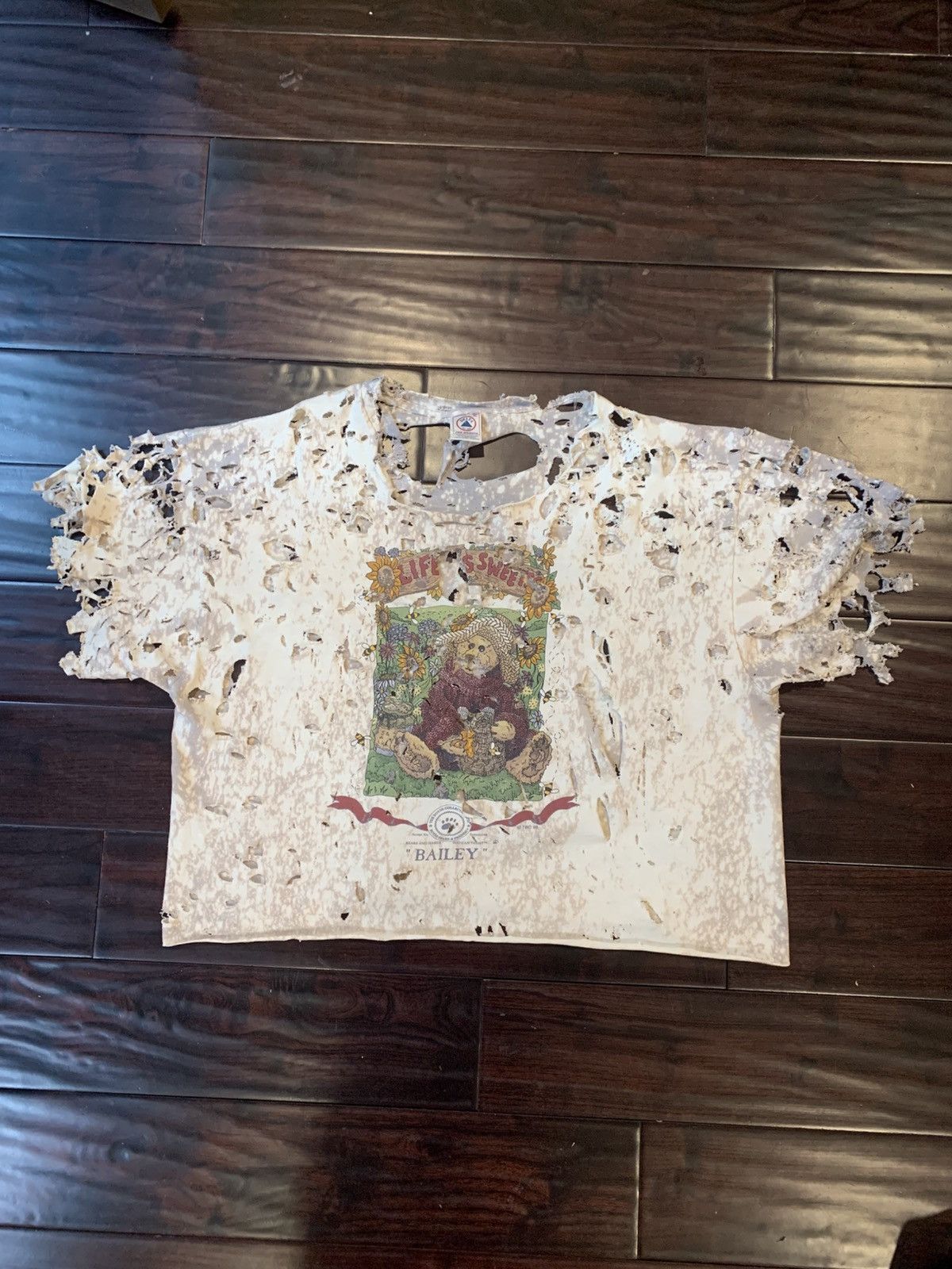 true vintage thrashed zombie sleeve life is sweet tee