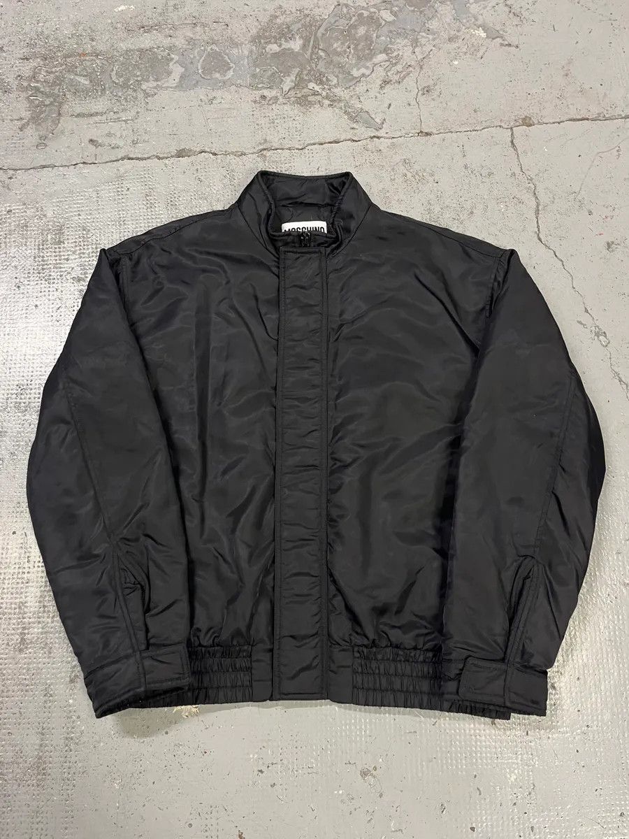 Moschino 2010s Moschino Black Nylon Ribbed Cuff Bomber Jacket Size US M / EU 48-50 / 2 - 1 Thumbnail