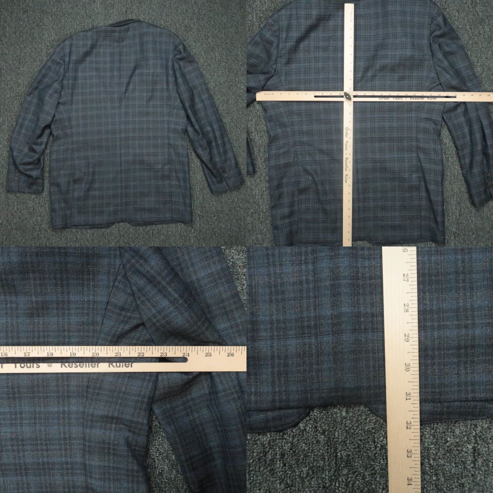Bonobos Bonobos Blazer Mens 44L Blue Plaid Lanificio Wool Sport Coat Jetsetter Size 44R - 8 Thumbnail