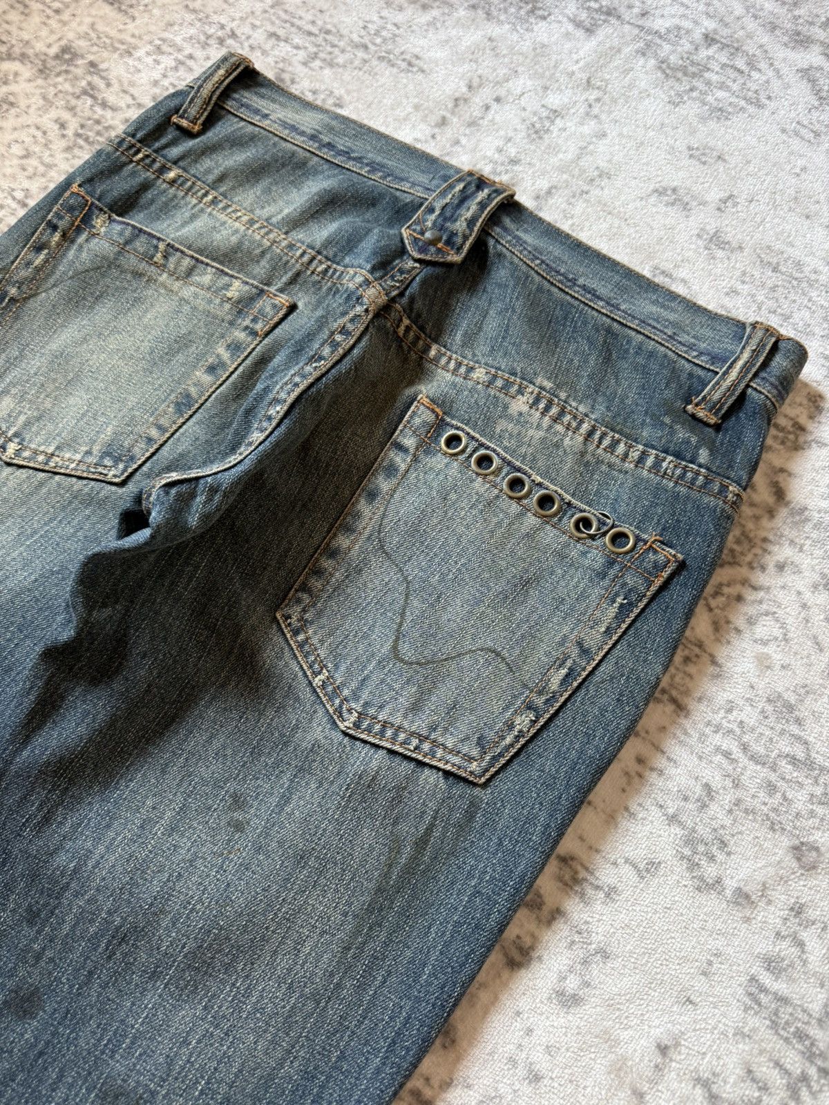 If Six Was Nine Root Three Japan Studded & Pierced Rusty Wash Flared Jeans Size US 32 / EU 48 - 17 Thumbnail