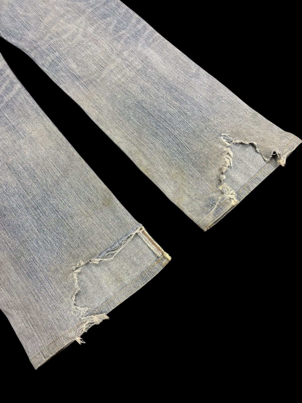 Edwin × Japanese Brand Vintage Edwin XV Distressed Patchwork Blue Washed Jeans Size US 36 / EU 52 - 7 Thumbnail