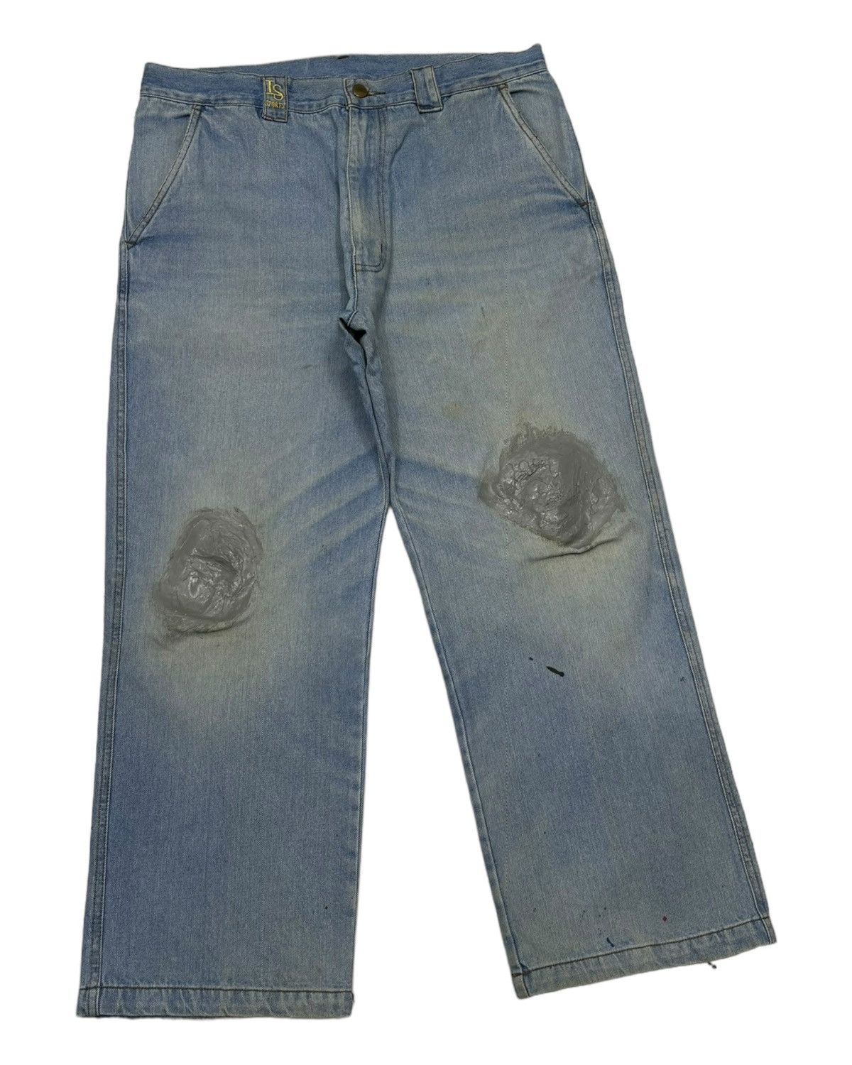 Issey Miyake VINTAGE IS SPORT BAGGY DISTRESS DESTROY DENIM JEANS Size US 34 / EU 50 - 4 Thumbnail