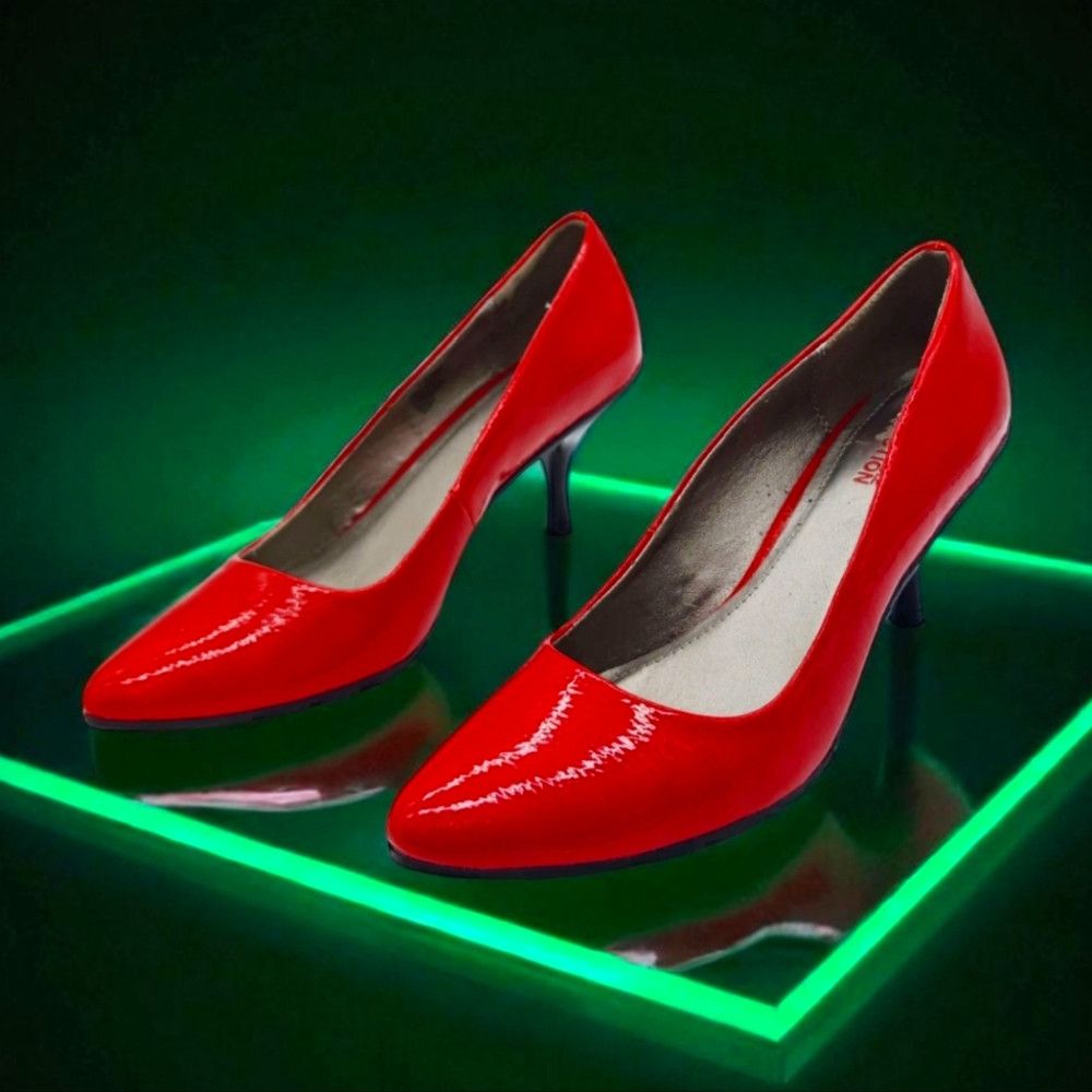 Kenneth Cole Kenneth Cole Sz 7.5 Red Women's Pumps Heels Lean Hill Size US 7.5 / IT 37.5 - 1 Thumbnail