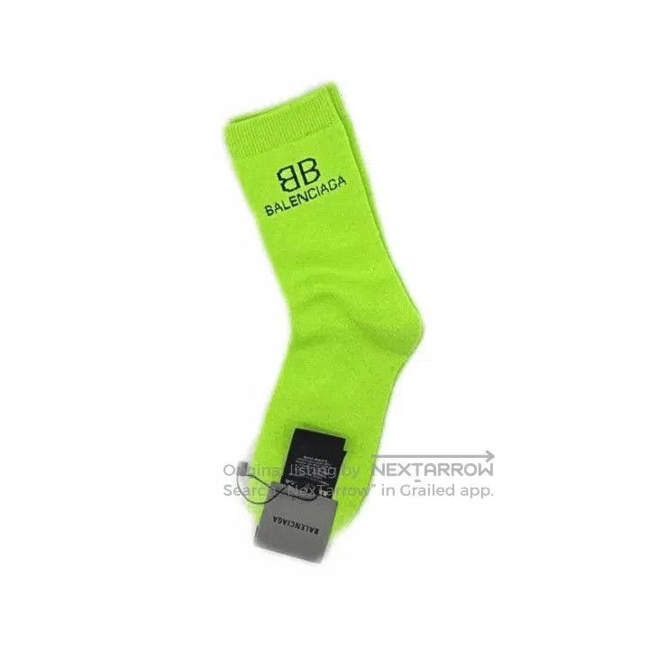 Balenciaga Balenciaga Green Logo Embroidered Socks for Men. Size ONE SIZE - 2 Thumbnail