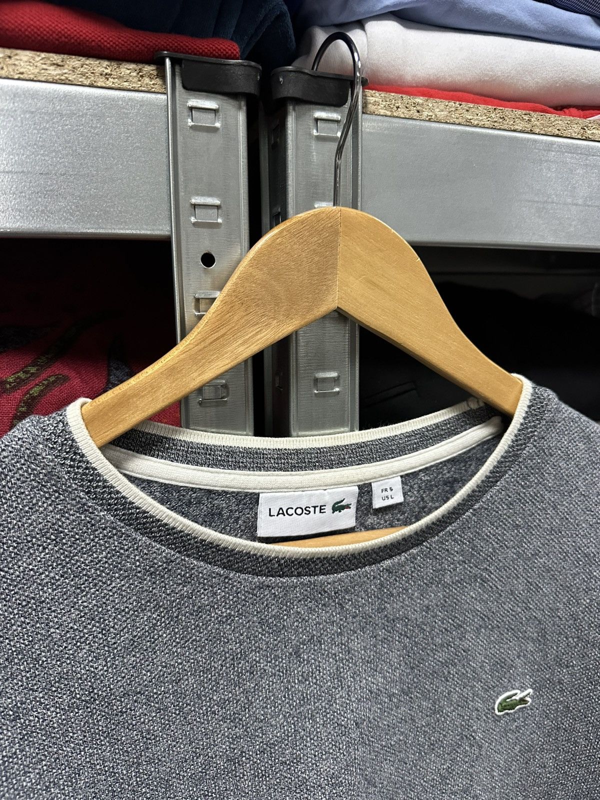 Lacoste Vintage Lacoste Sweatshirt Basic Logo Grey Luxury Old Money Size US L / EU 52-54 / 3 - 6 Thumbnail