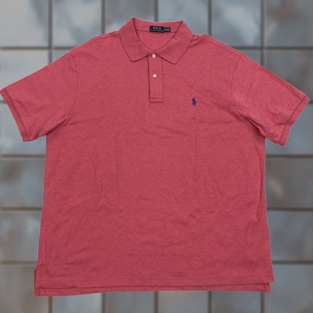 Polo Ralph Lauren VINTAGE Polo Ralph Lauren Polo Shirt Short Sleeve 2XB Men Big & Tall Red Nantucket 55in Embroidered Pony Button Collar Size US XXL / EU 58 / 5 - 1 Thumbnail