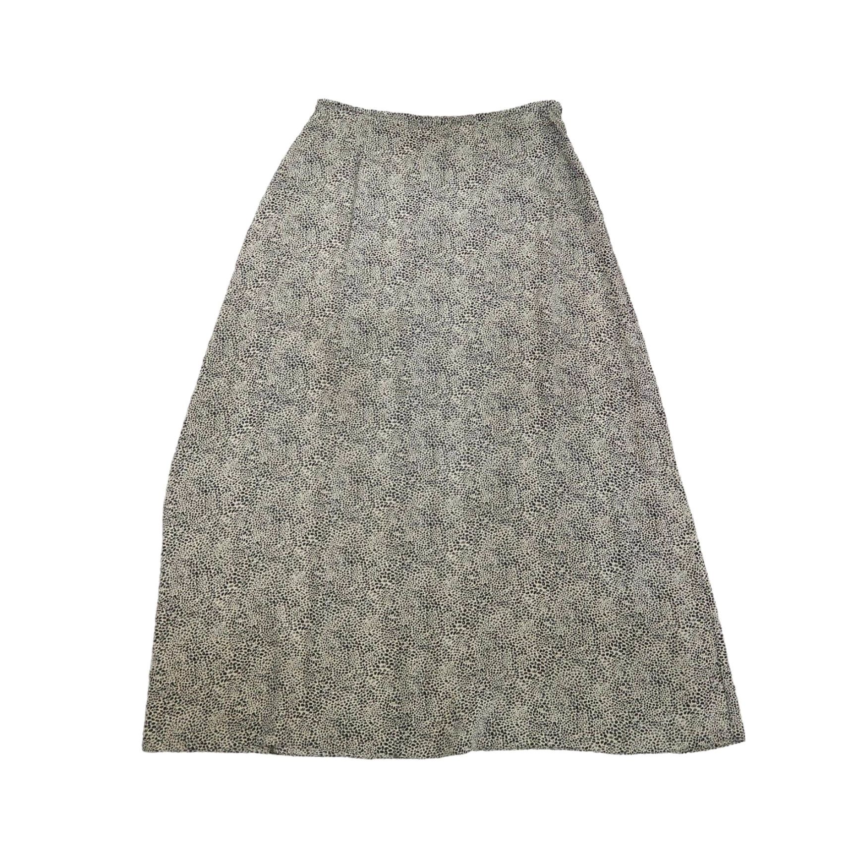 Halston VINTAGE Halston Silk A-Line Midi Skirt 12 Brown Taupe Black Animal Print Women's Size 34" / US 12 / IT 48 - 7 Thumbnail