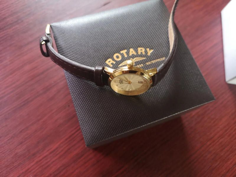 Designer Rotary gold plated dial ladies brown leather strap watch Size ONE SIZE - 7 Thumbnail