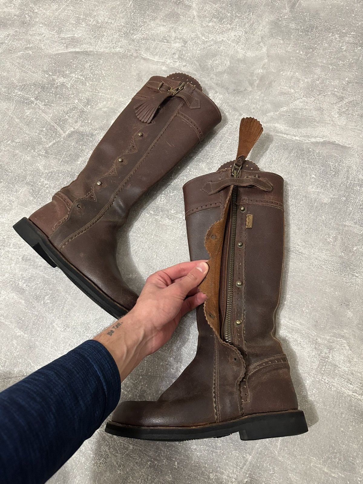 Vintage Vintage high boxer boots moto biker shoes core Size US 8 / IT 38 - 2 Thumbnail