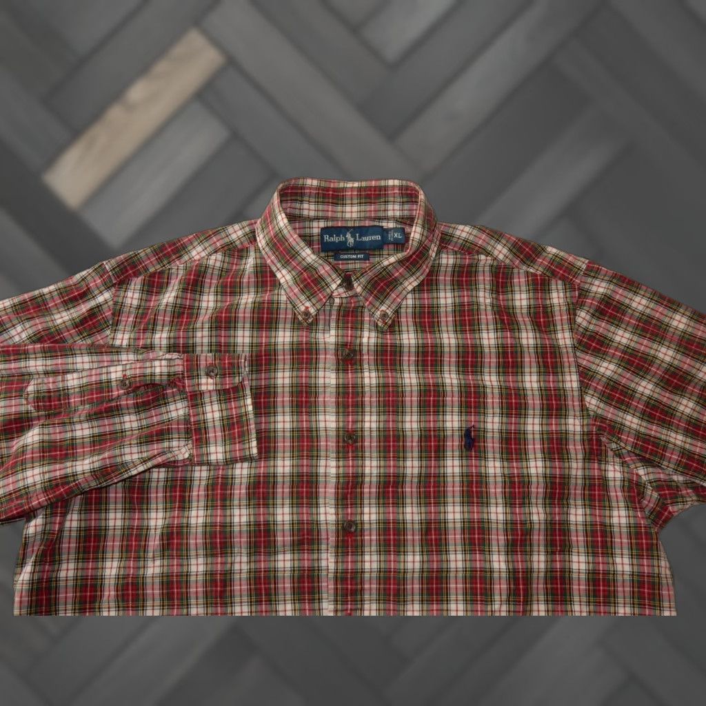 Polo Ralph Lauren Polo Ralph Lauren Shirt Button-Front Men XL Red Plaid Long Sleeve Cotton Custom Fit Size US XL / EU 56 / 4 - 1 Thumbnail