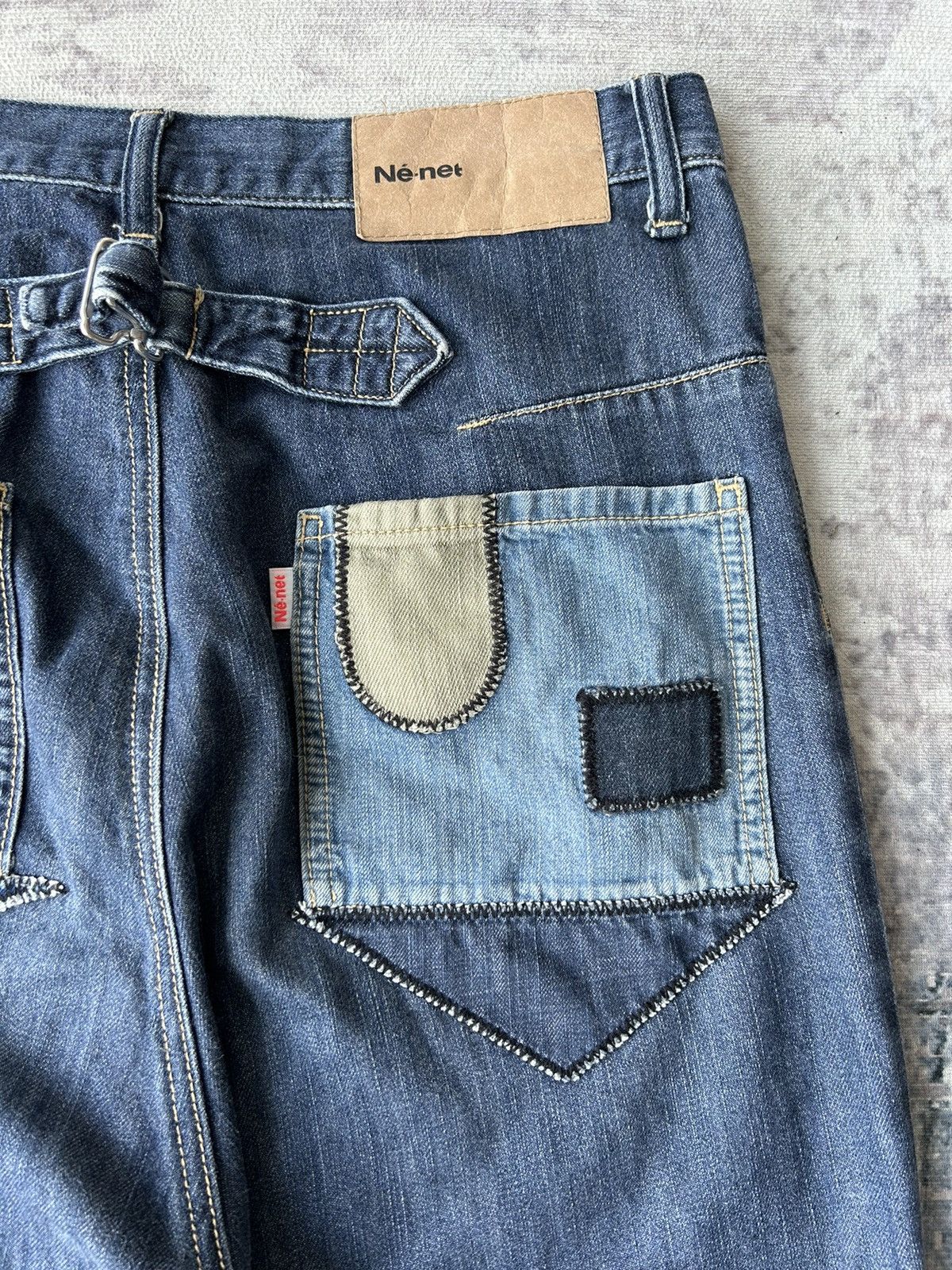 Ne-Net Issey Miyake By Ne-net Patchwork Jeans Size US 29 - 15 Thumbnail