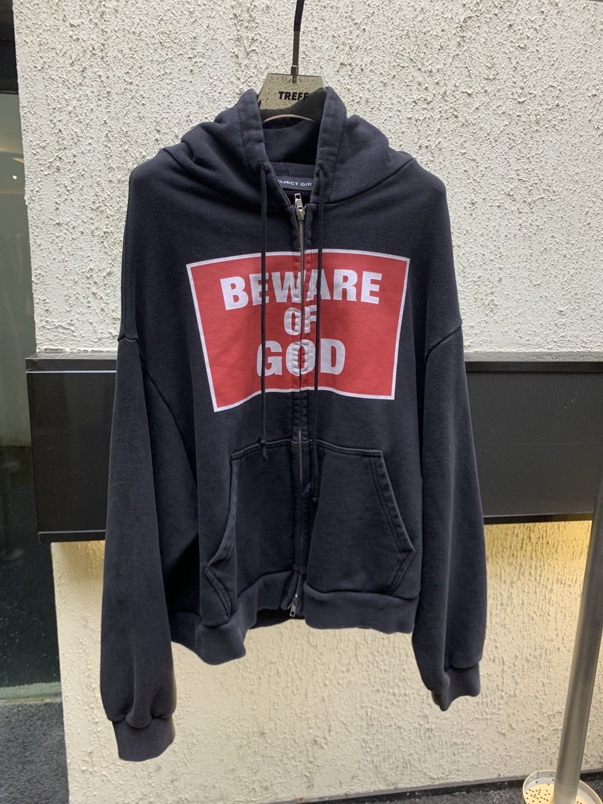 PROJECT G/R × Streetwear PROJECT GR BEWARE OF GOD ZIP HOODIE