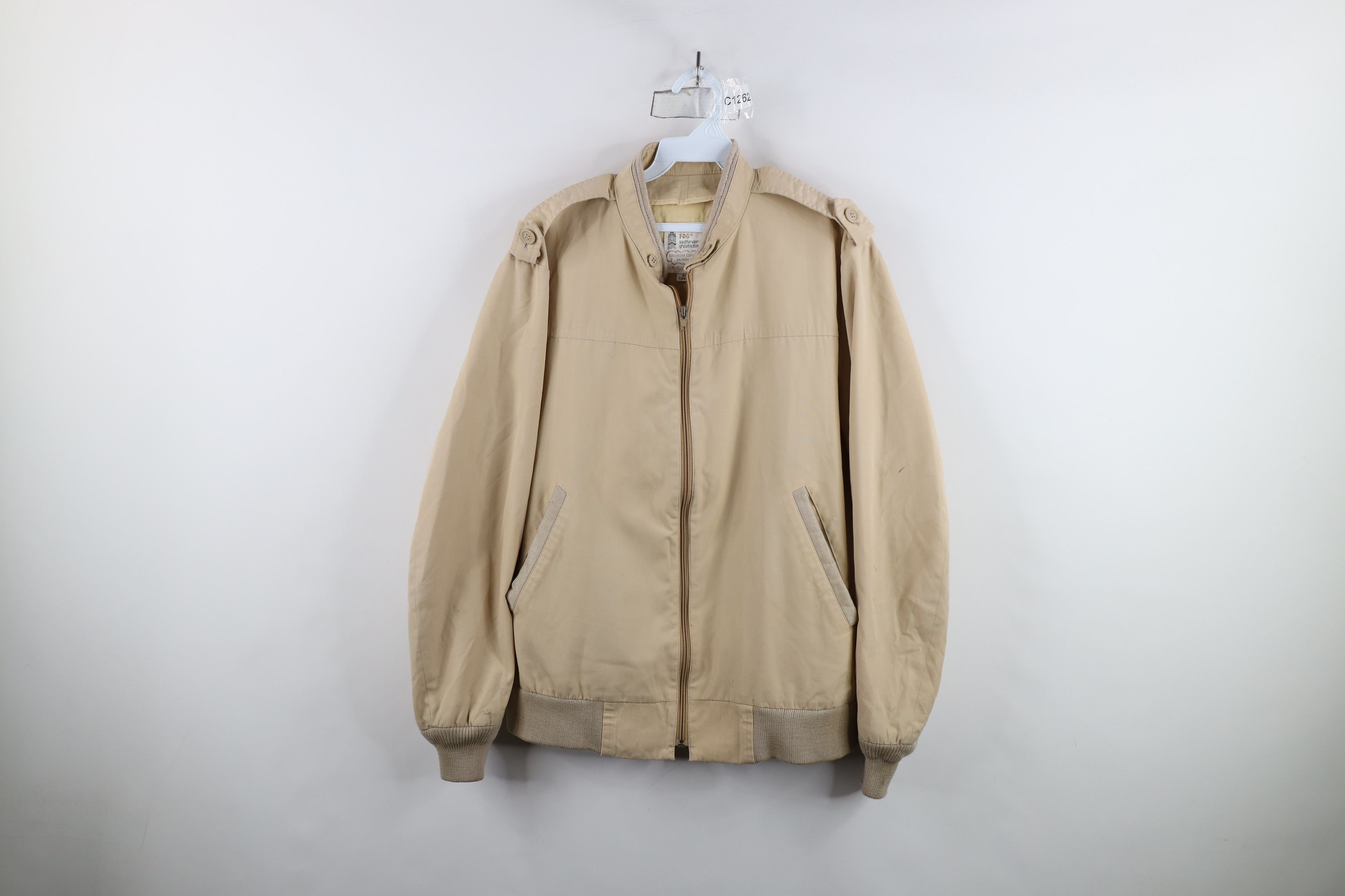 Vintage Vintage 70s Streetwear Cafe Racer Bomber Jacket Beige Size US XL / EU 56 / 4 - 1 Thumbnail