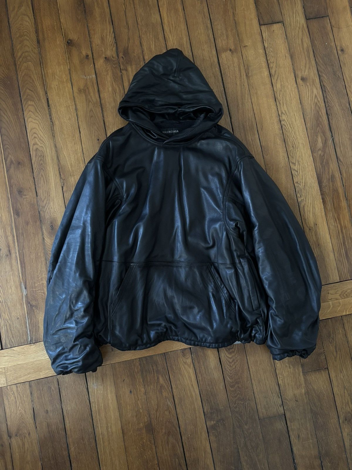 【超希少】BALENCIAGA Oversized Leather Hoodie Balenciaga - Oversized leather hoodie Balenciaga