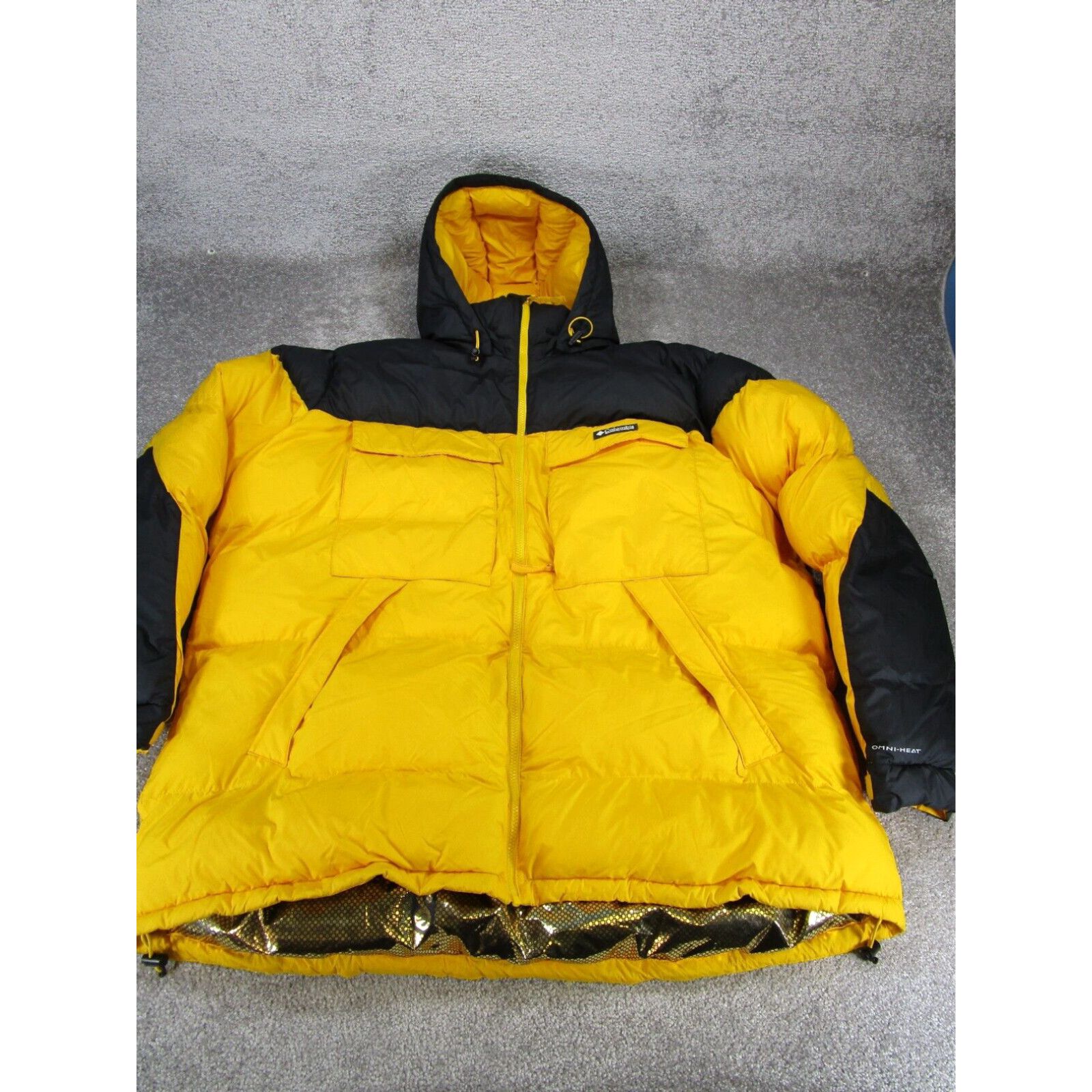 image of Vintage Columbia Jacket Mens 2Xl Ballistic Ridge Oversized Puffer Yellow Gold Infinity in White