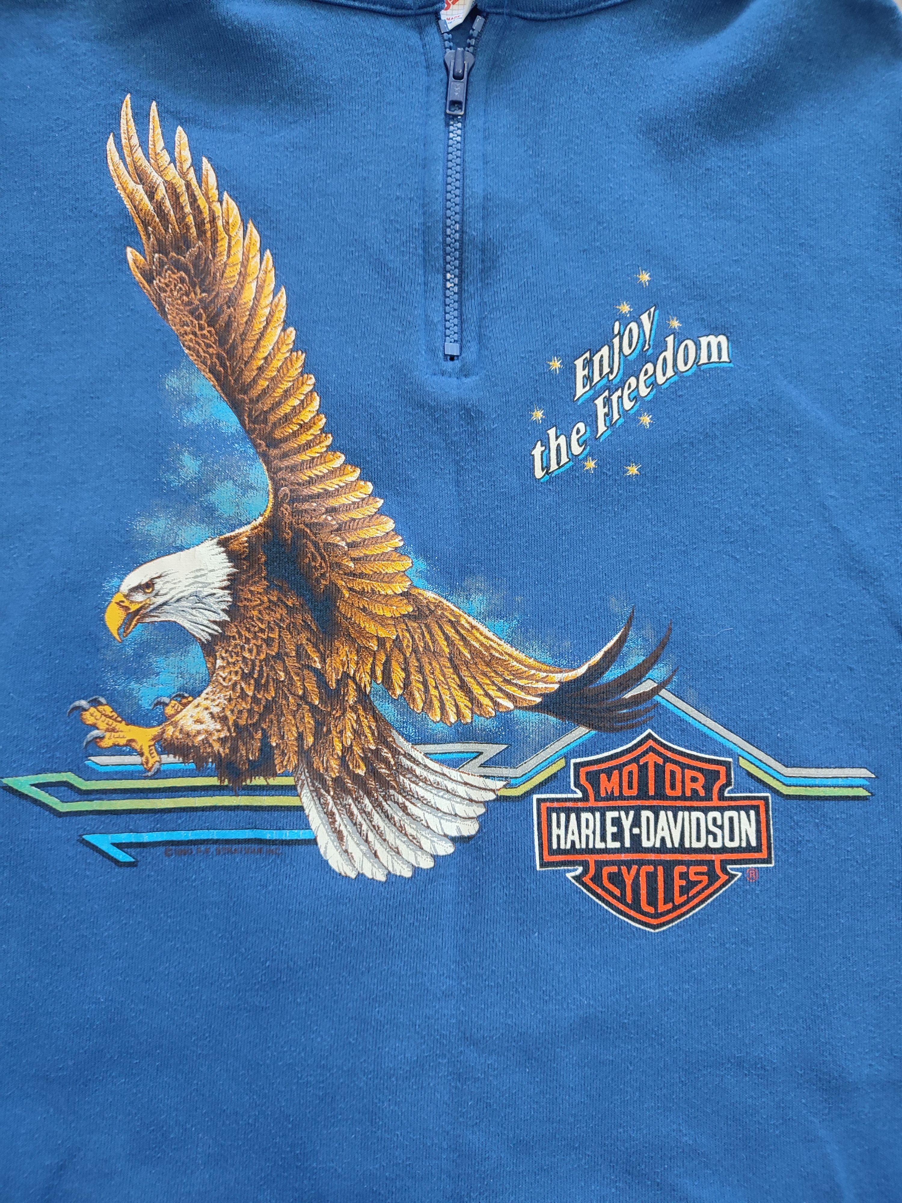 Harley Davidson Vintage HARLEY DAVIDSON PULLOVER ENJOY THE FREEDOM Size XL / US 12-14 / IT 48-50 - 7 Thumbnail