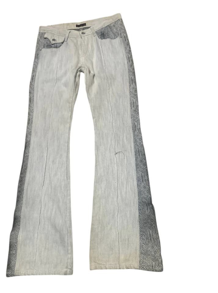 If Six Was Nine Vintage Mogan Homme Flare Bootcut Bell Bottom Jeans Snake Size US 33 - 3 Thumbnail