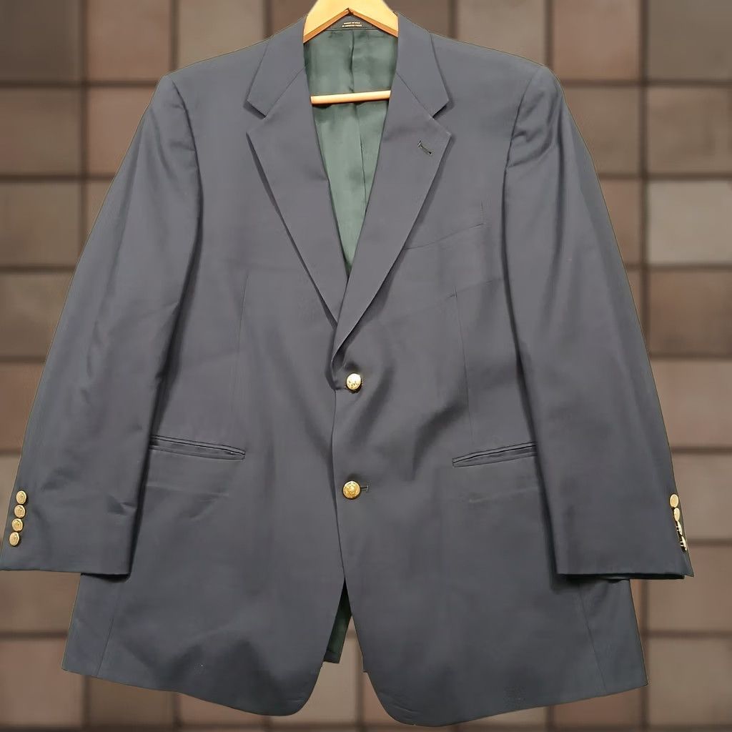 Hart Schaffner Marx Hart Schaffner Marx Blazer Navy 44R Gold Buttons Men’s Blazer Button Closure, Lined, Pockets, Solid, Classic, Business, Casual, Dillard’s Size 44R - 1 Thumbnail