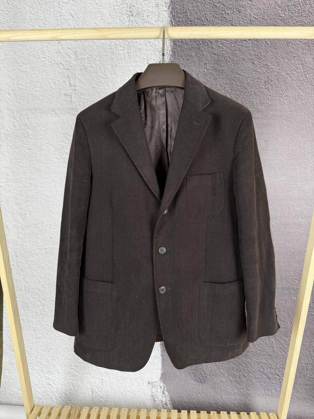 Boggi Boggi Milano vintage brown cotton 3 button blazer Size 44R - 1 Thumbnail