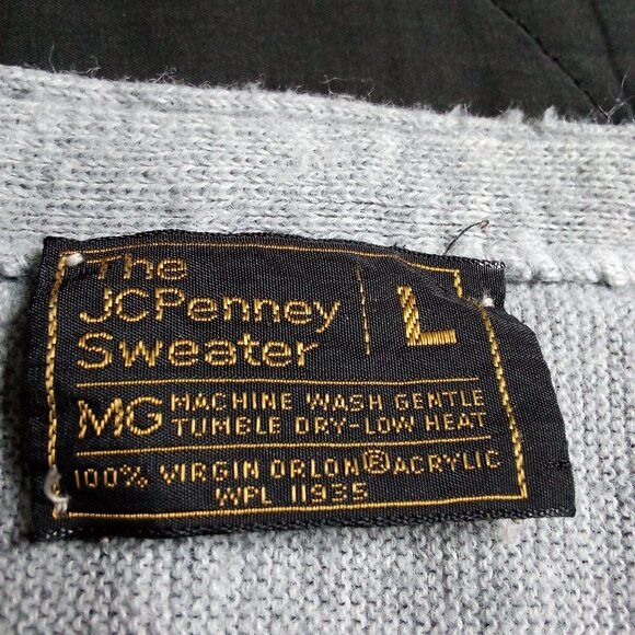 JCPenney × Vintage Vintage JC Penney Cardigan Sweater Gray Size US L / EU 52-54 / 3 - 2 Thumbnail