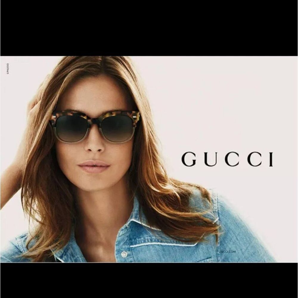 Gucci Gucci Women's Sunglasses Spotted Havana Oval Brown Gradient Size ONE SIZE - 1 Thumbnail