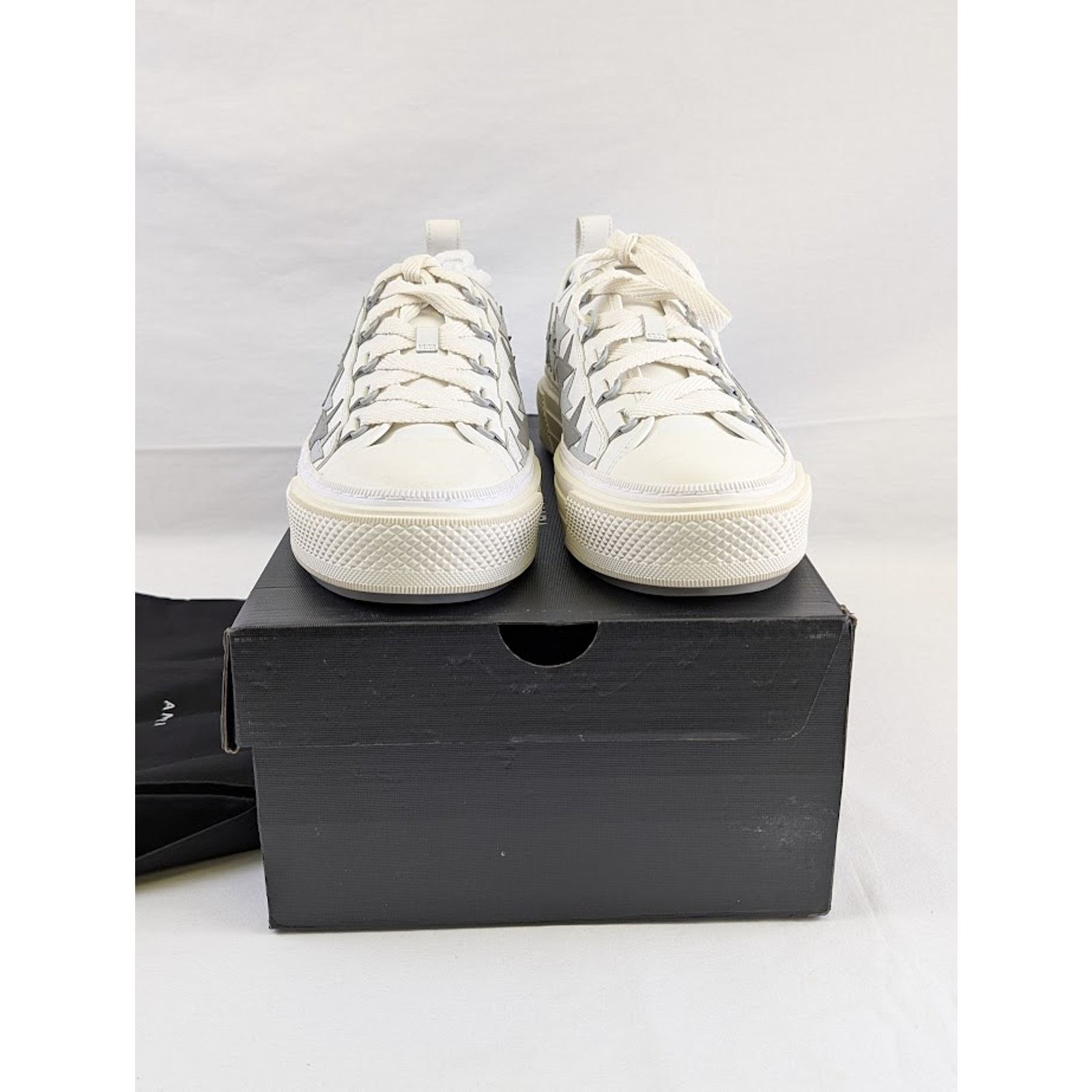 Amiri o1rshd1 Stars Court Low-Top Sneakers in White/Grey Size US 14 / EU 47 - 14 Thumbnail