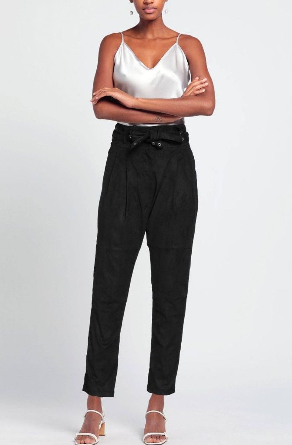 Philosophy di Lorenzo Serafini Philosophy di Lorenzo Serafini Black Suede Pants Size 4 Size 27" / US 4 / IT 40 - 2 Thumbnail