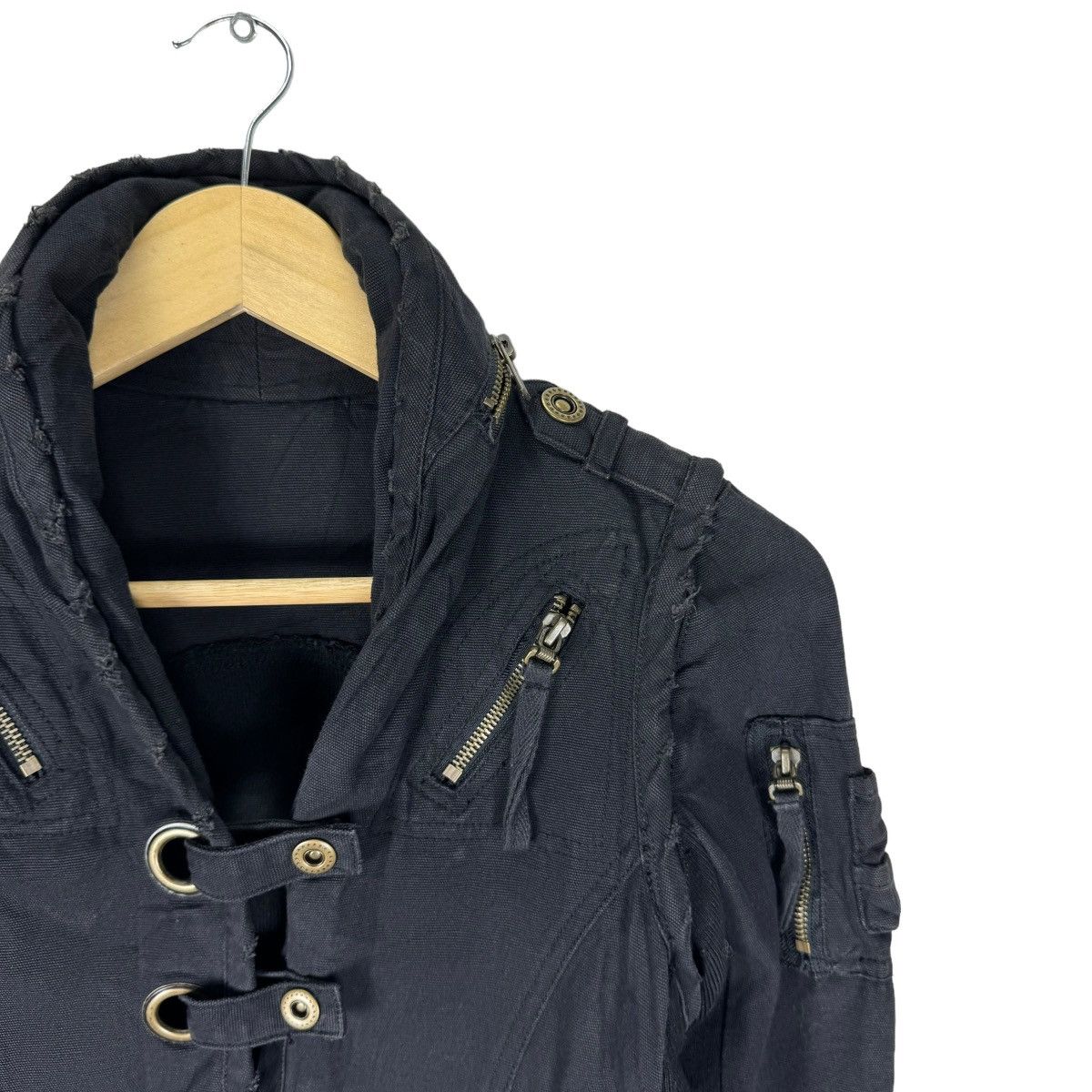 Japanese Brand ⚡️CAROLL SMALL PART DETACHABLE SLEEVE HOODIE BONDAGE JACKET Size XS / US 0-2 / IT 36-38 - 5 Thumbnail