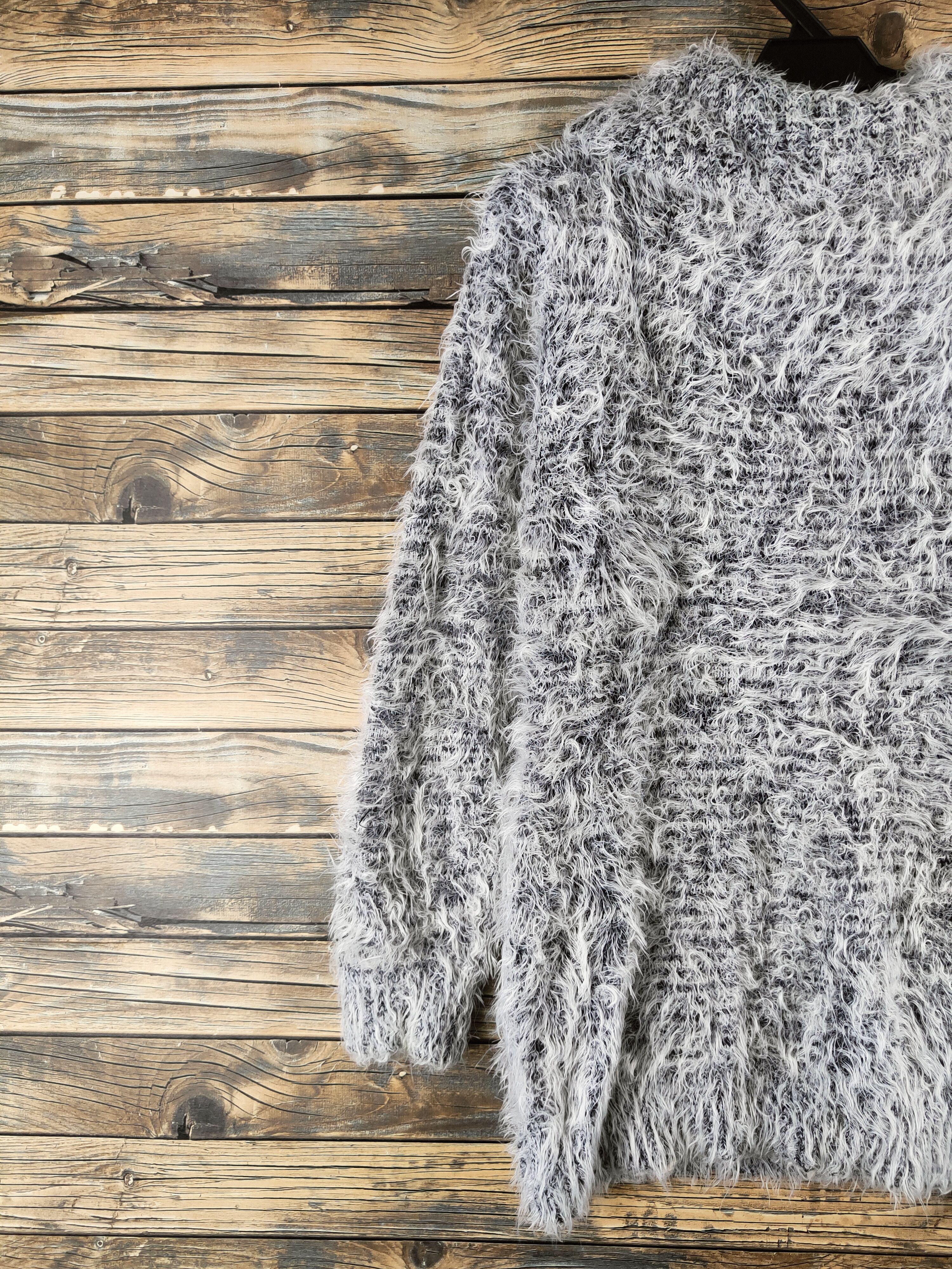 Japanese Brand DL Cecil McBee Black White Fur Mohair Knitwear #46-970 Size M / US 6-8 / IT 42-44 - 8 Thumbnail