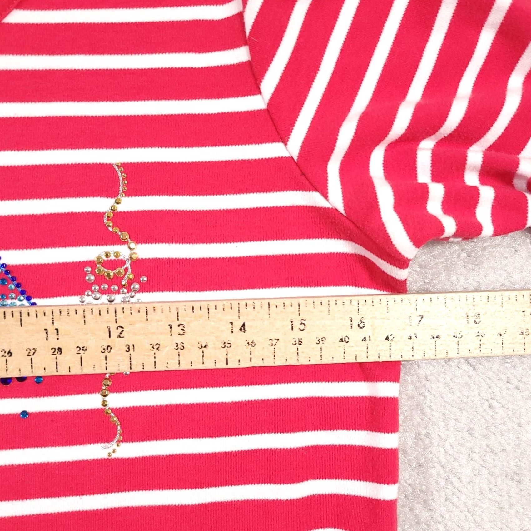 Quacker Factory Quacker Factory Shirt Womens 2XS Short Sleeve Women XXS Striped Red White Anchor Sailboat Size XXS / US 00 / IT 34 - 7 Thumbnail