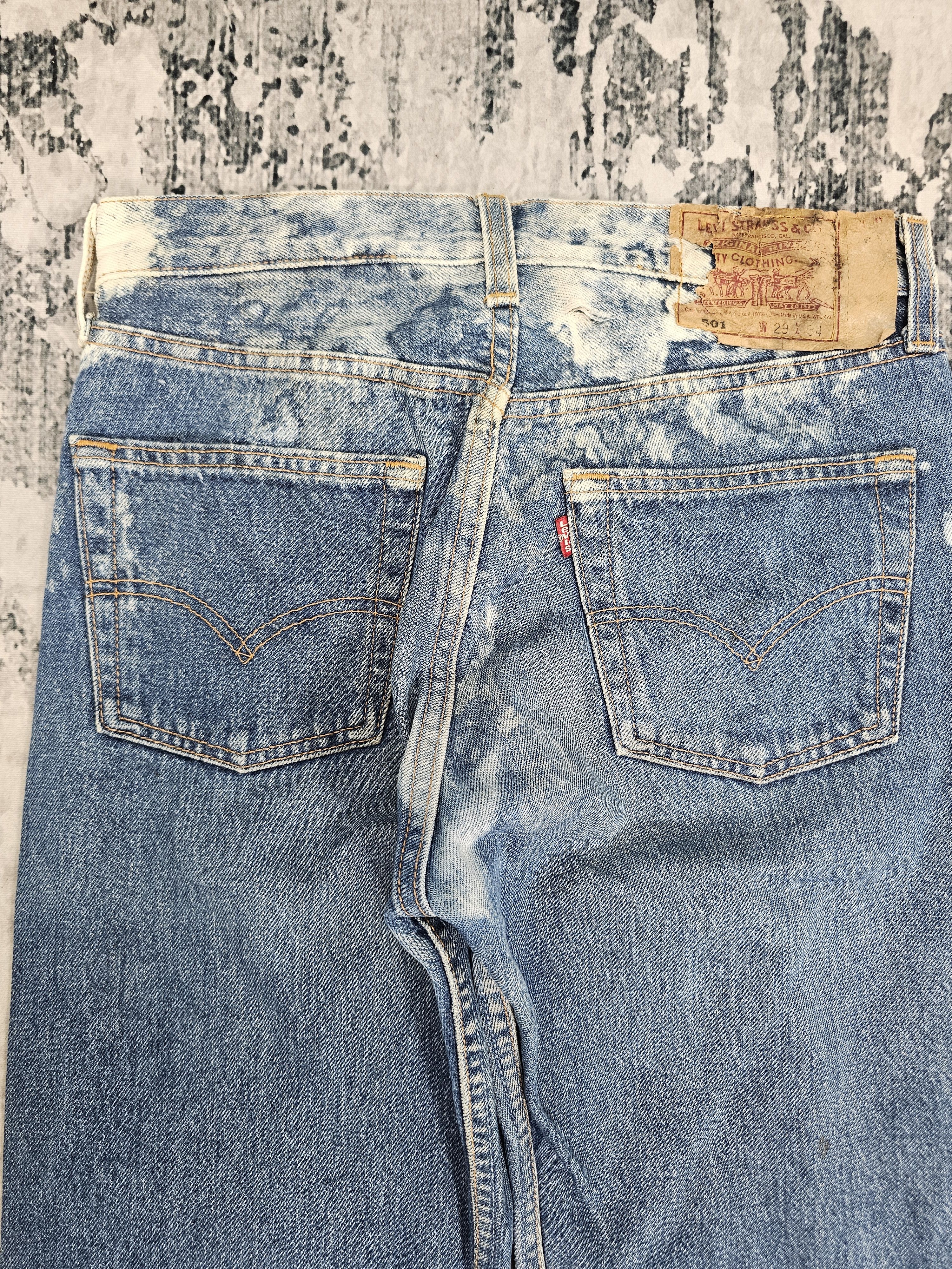 Levi's Vintage Clothing Vitg90's LEVIS 501 Bleached Effect Jeans Made In USA L0554 Size US 29 - 9 Thumbnail