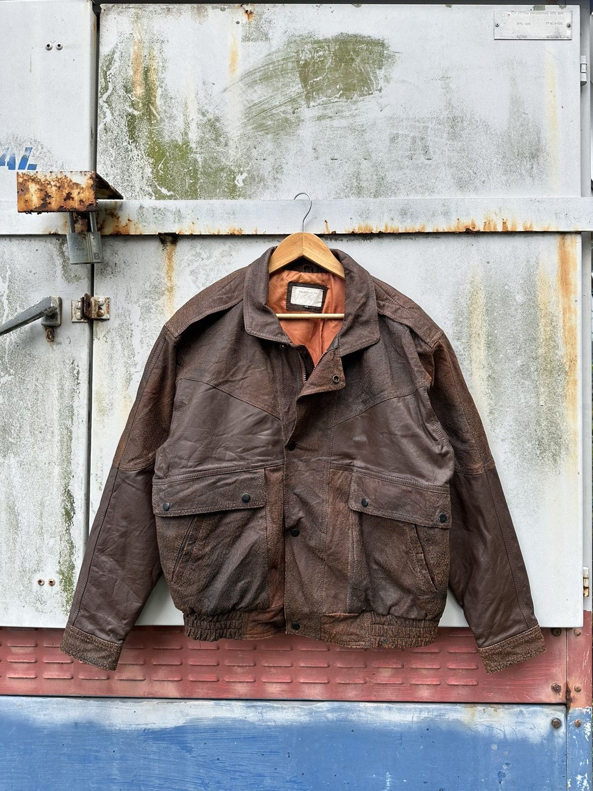 Vintage 🪖Vintage Aviator Leather Bomber Jacket Size US L / EU 52-54 / 3 - 1 Thumbnail