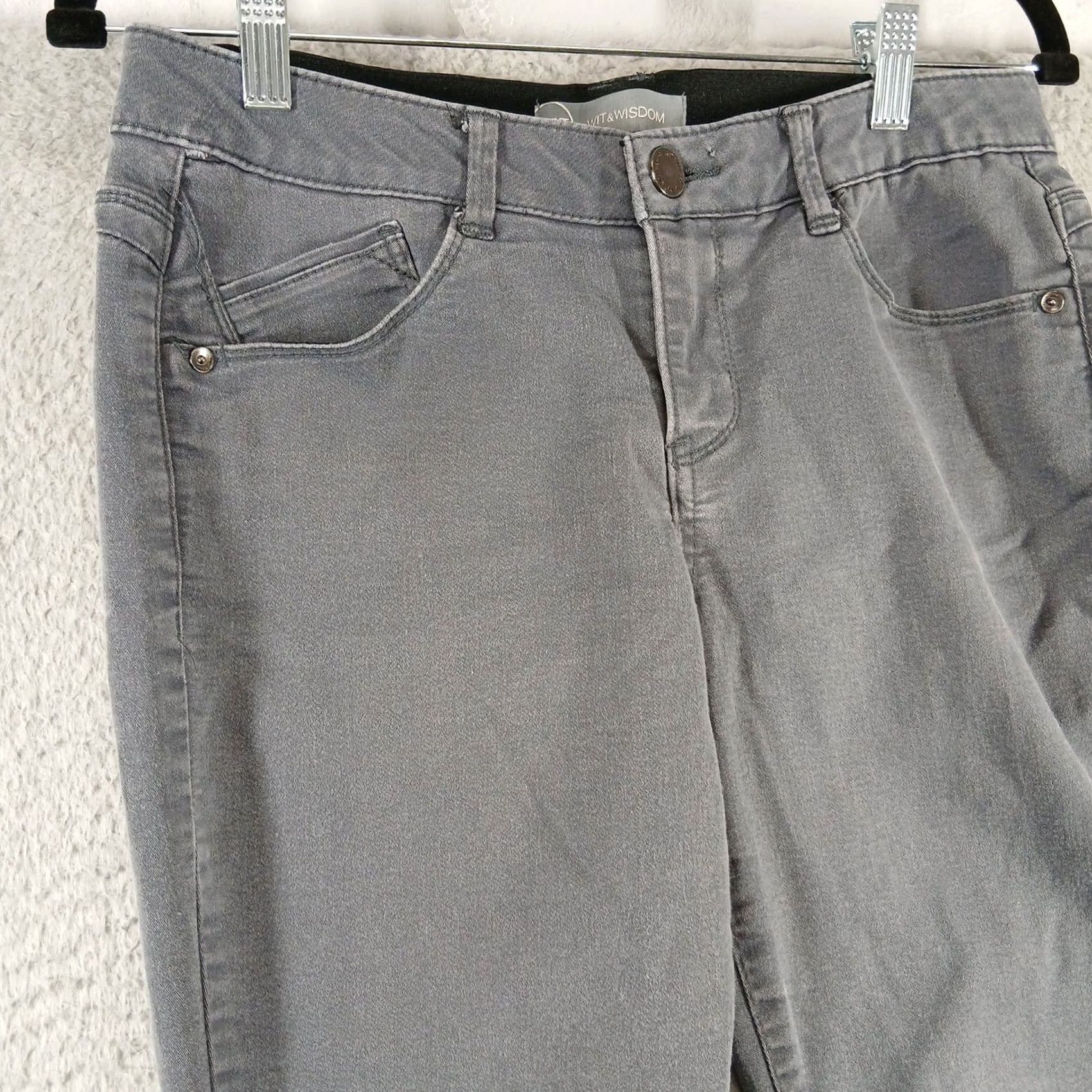 Vintage Wit & Wisdom Jeans Womens 4 Gray Ab-solution Skinny Ankle Mid Rise EUC Size 27" / US 4 / IT 40 - 7 Thumbnail