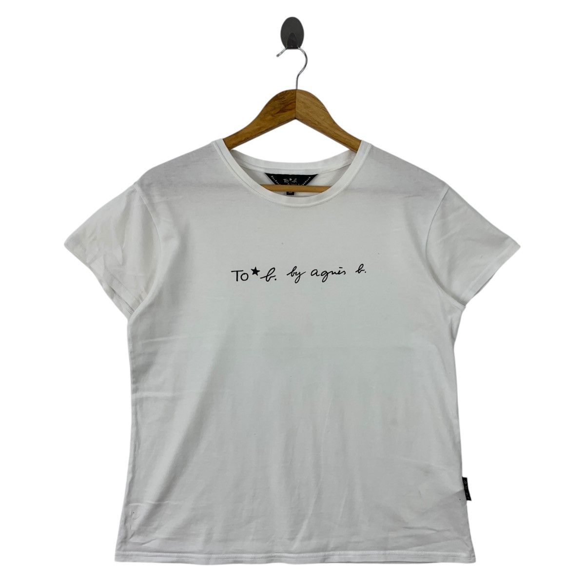 Designer × agnes b. AGNES B to star b Spellout white womens tee Size S / US 4 / IT 40 - 1 Thumbnail