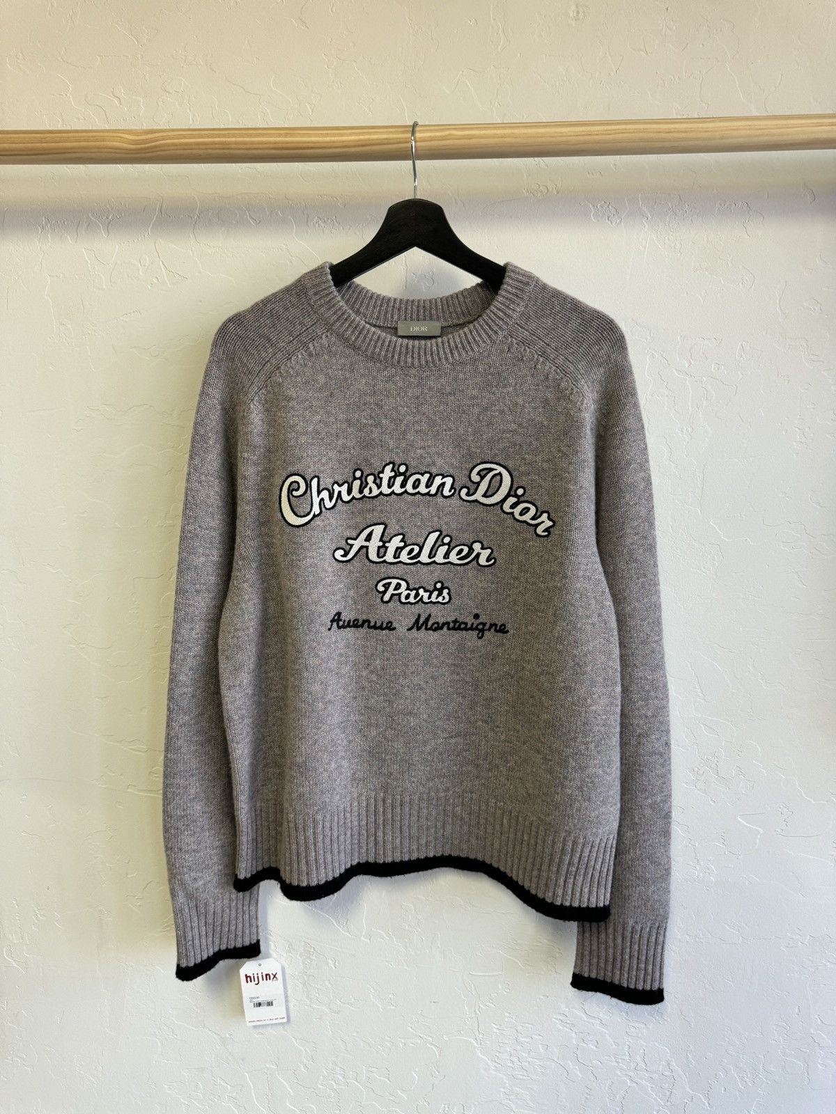 image of Christian Dior Atelier Knit Sweater in Grey, Men's (Size XL)