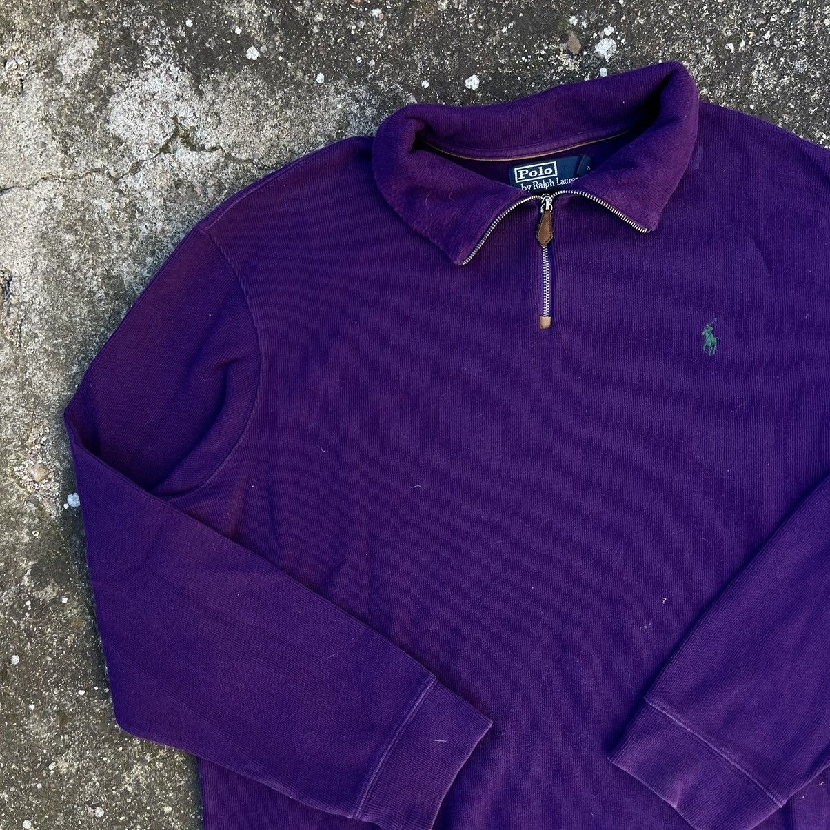 Designer × Polo Ralph Lauren Polo Ralph Lauren Blue Estate Rib Half Zip Sweater Jumper Size US XXL / EU 58 / 5 - 3 Thumbnail