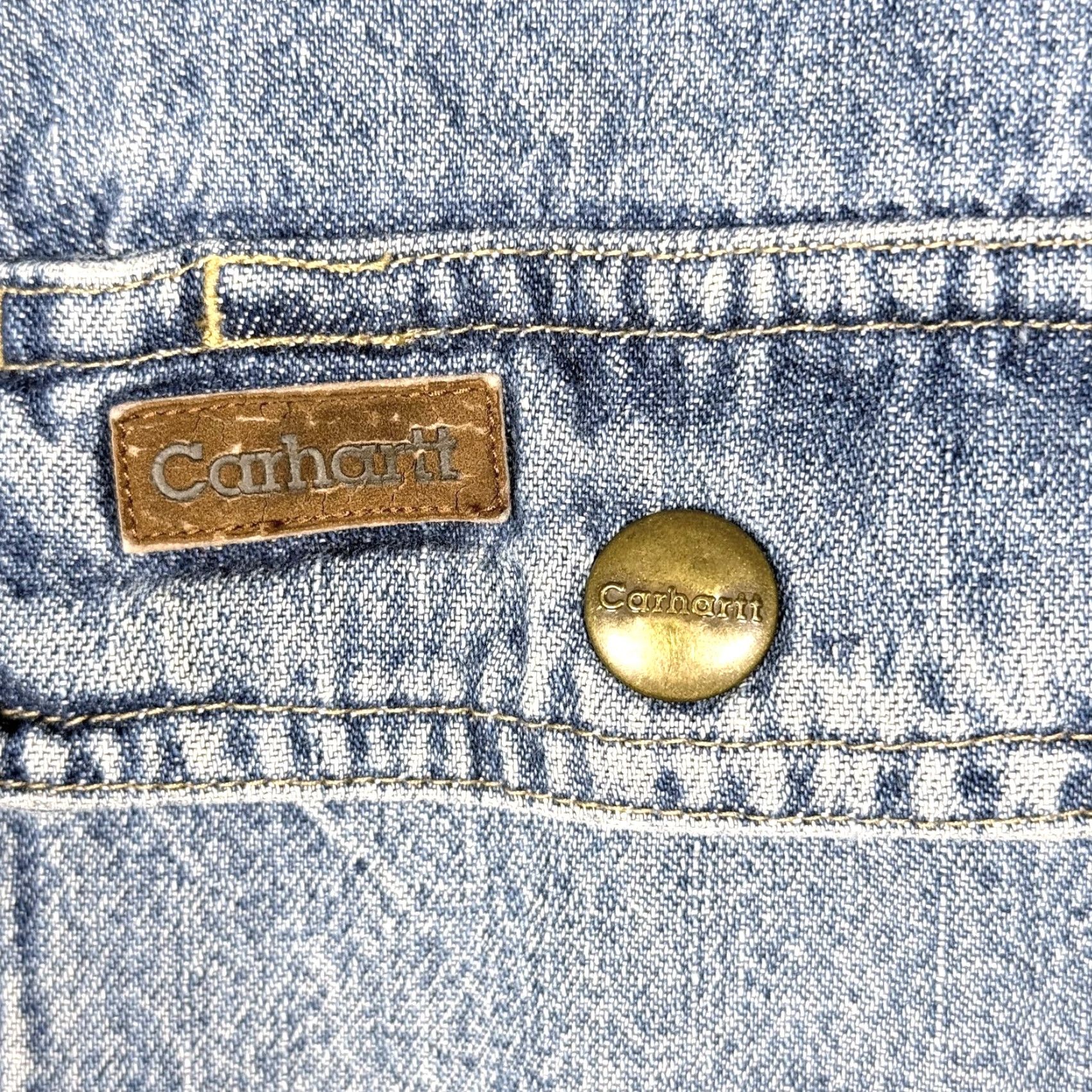 Carhartt Carhartt Jacket Men Denim Shirt Jacket Trucker Blue 2XL Fleece-Lined Workwear - Shacket, Cord/Denim, Regular Fit Size US XXL / EU 58 / 5 - 6 Thumbnail